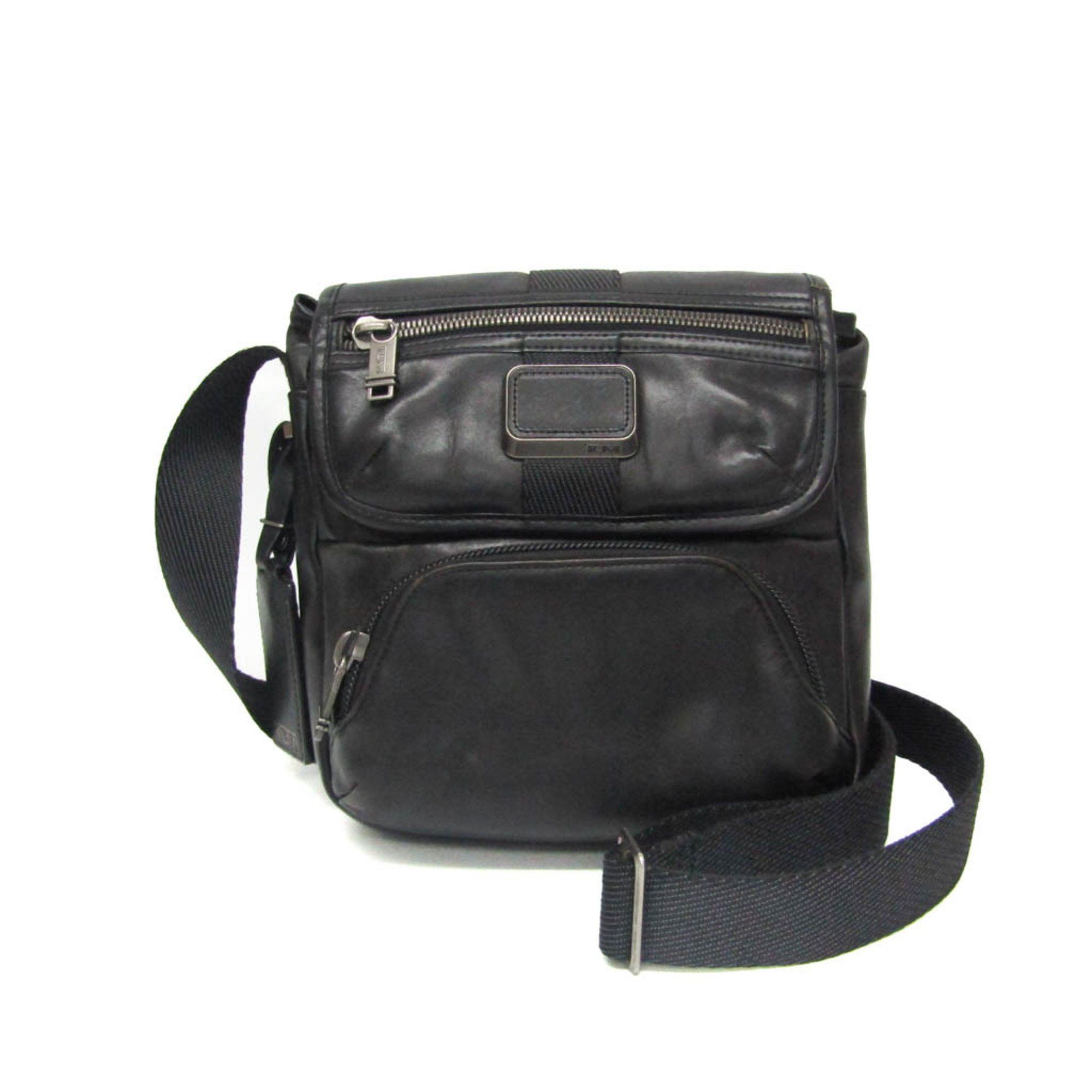 image of Tumi Alpha Bravo Barton Crossbody 932306Dl Men's Leather Shoulder Bag Black