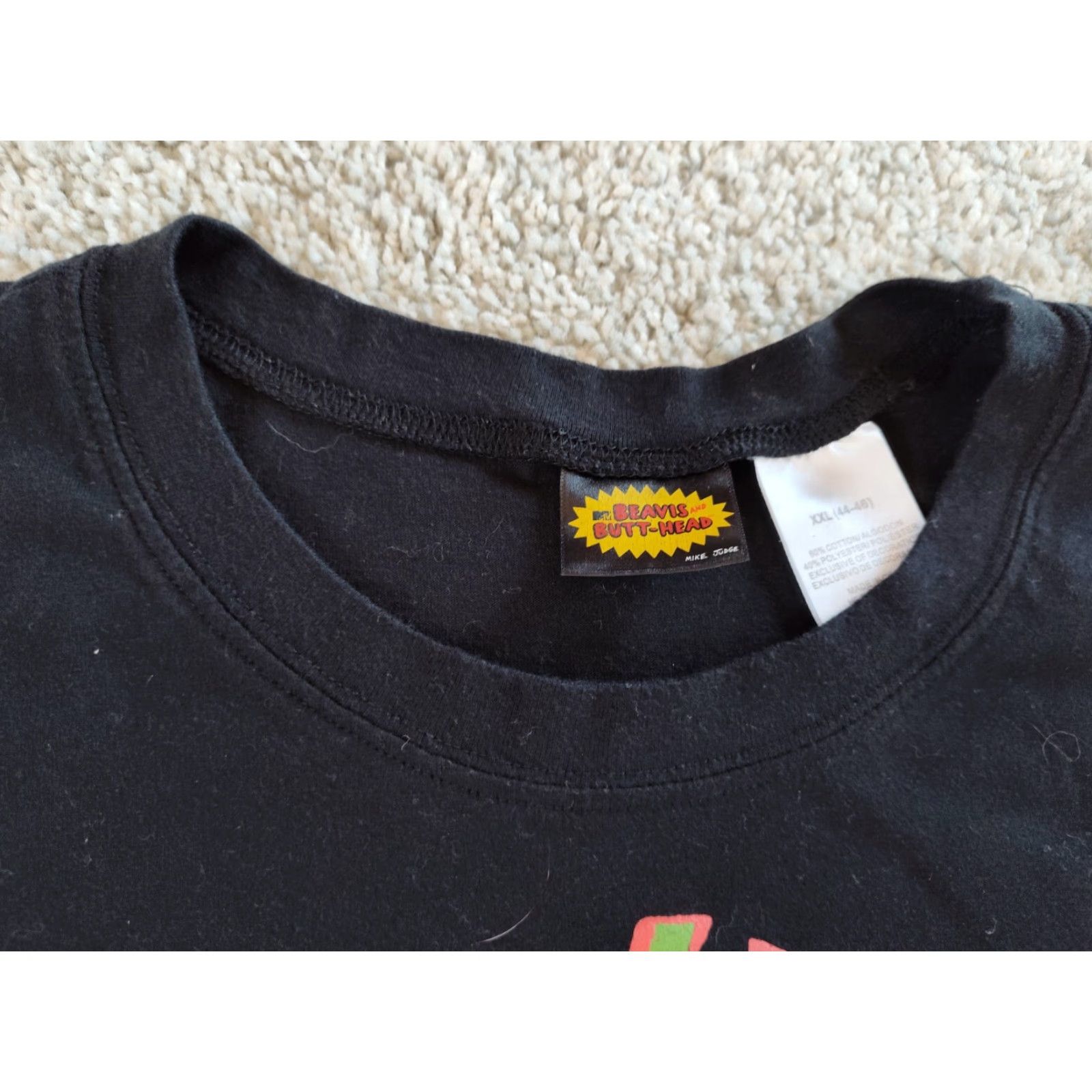 Vintage MTV Beavis & Butt-Head T-Shirt Black 2XL Short Sleeve Crew Neck Graphic Print Christmas Holiday Mens Size US XXL / EU 58 / 5 - 7 Thumbnail