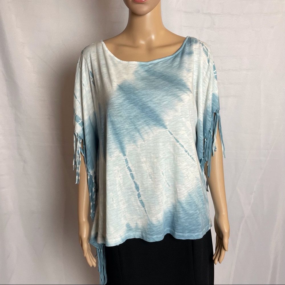 Free People NWT New $88 Free People Movement Fringe Top Poncho Tie Dye Size S / US 4 / IT 40 - 3 Thumbnail