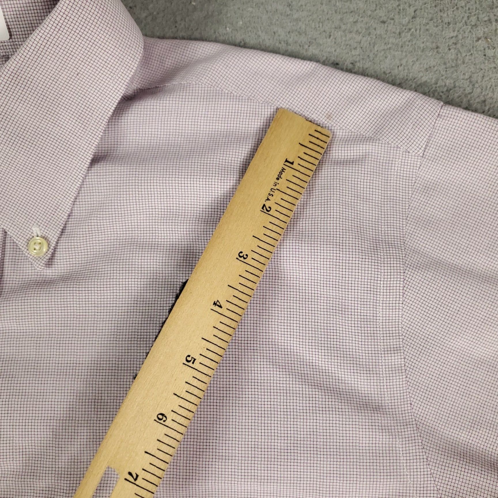 Brooks Brothers Brooks Brothers Shirt Mens 15.5 Purple Check Dress Shirt Long Sleeve Button Up Regular Fit Cotton Size 40R - 5 Thumbnail