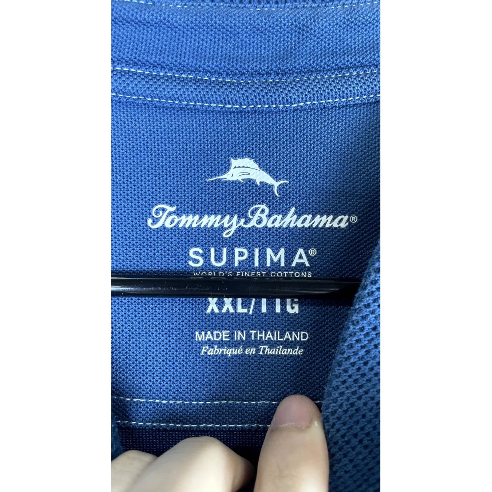 Tommy Bahama Tommy Bahama Polo Shirt Mens 2XL Blue Supima Long Sleeve Marlin Logo Casual Size US XXL / EU 58 / 5 - 3 Thumbnail