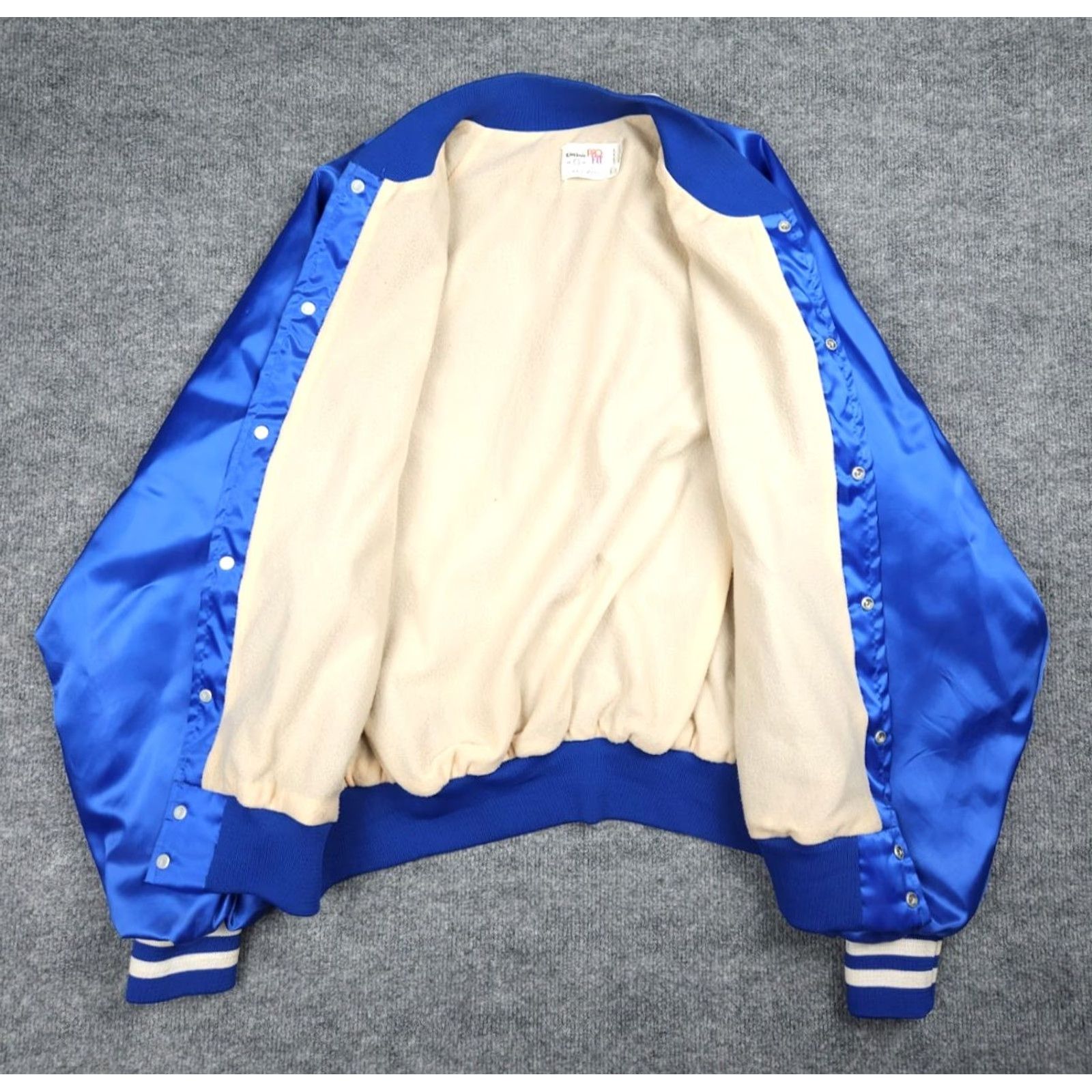 Vintage VINTAGE King Louie Satin Bomber Jacket Mens XL Blue Lined TRIPLE THREAT 3 Threat Jacket Mens XL Blue Satin Bomber Size US XL / EU 56 / 4 - 5 Thumbnail