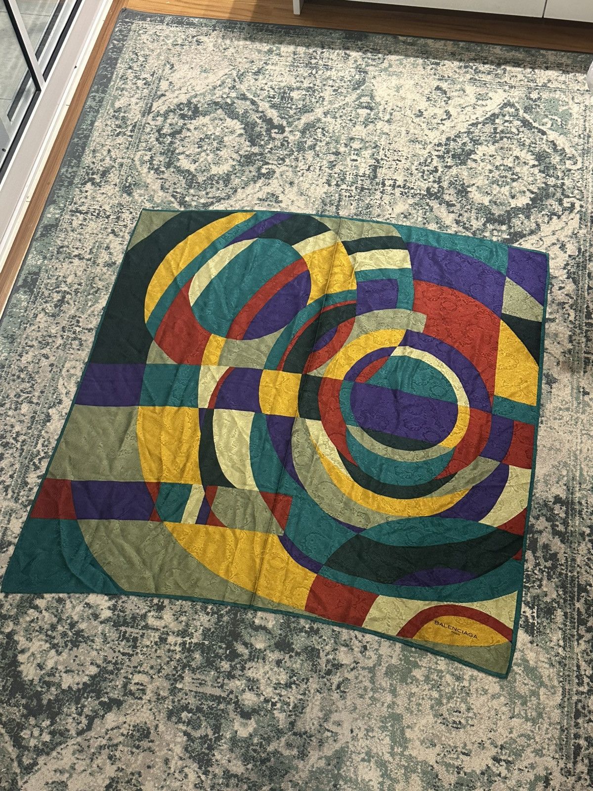 Balenciaga Vintage Balenciaga Paris Abstract Silk Scarves Size ONE SIZE - 10 Thumbnail