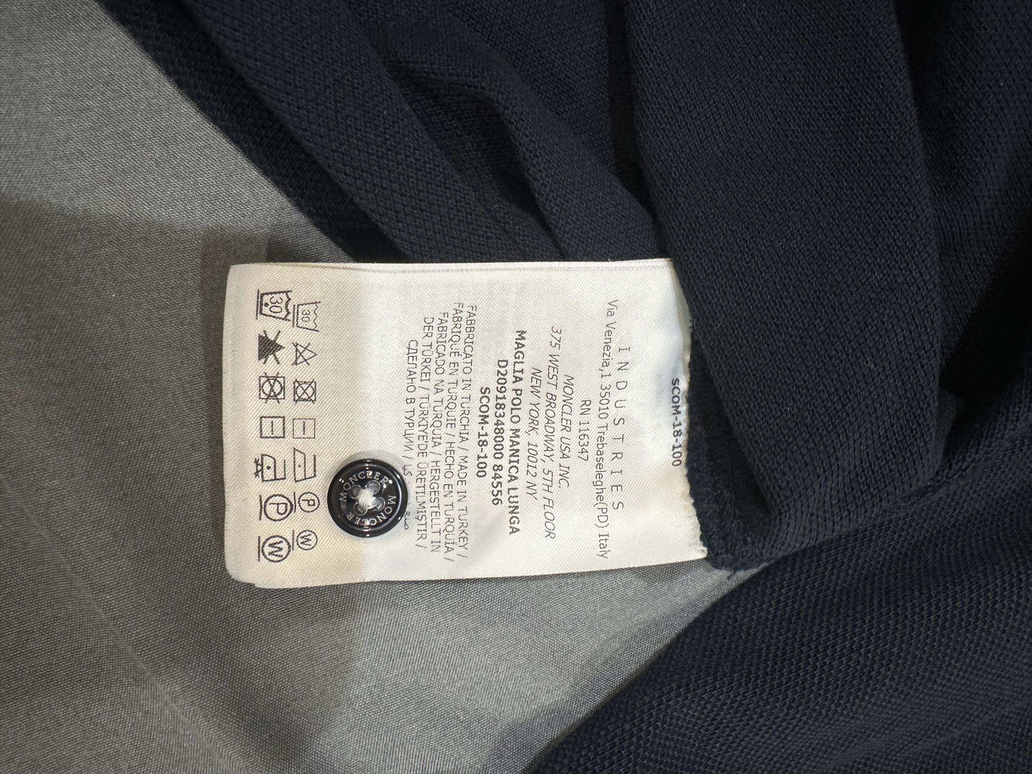 Moncler Moncler Navy Stripe Long-Sleeved Polo Shirt Size US M / EU 48-50 / 2 - 5 Thumbnail