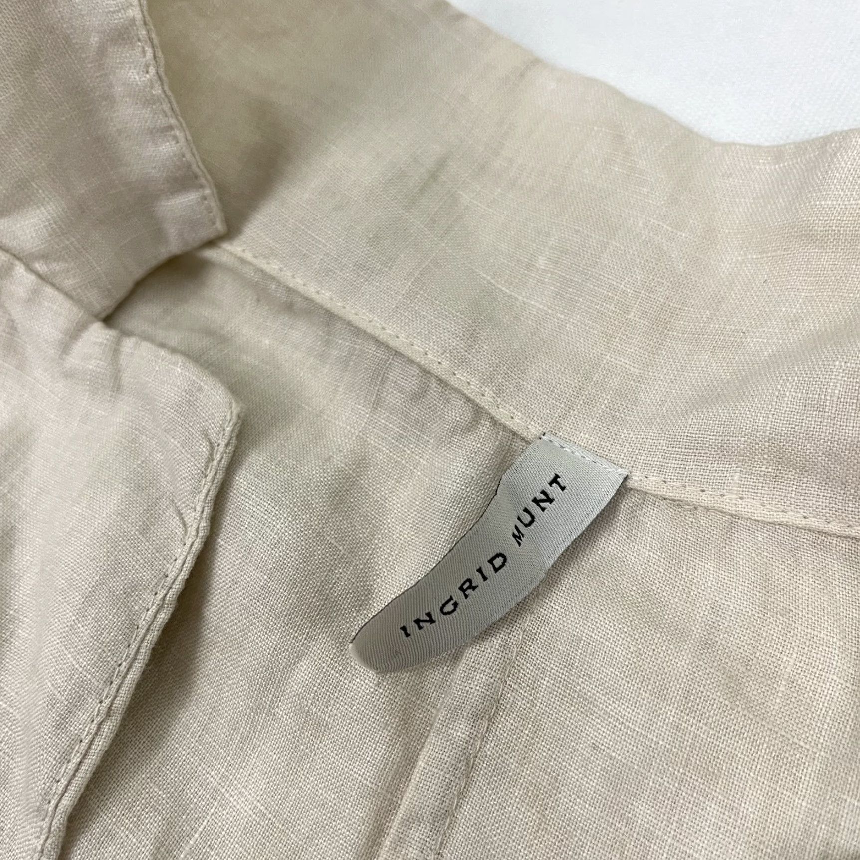 Vintage Ingrid Munt Blouse Womens Large Brown 100% Linen Layering Lagenlook Sustainable Size L / US 10 / IT 46 - 2 Thumbnail