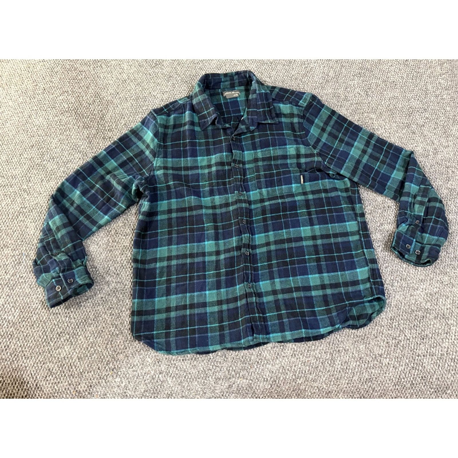 Eddie Bauer Eddie Bauer Flannel Shirt Mens M Blue Green Plaid Button-Up Outdoor Size US M / EU 48-50 / 2 - 4 Thumbnail