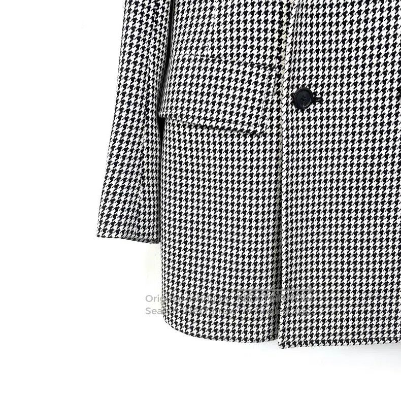Balenciaga Balenciaga Black and White Wool Houndstooth Hourglass Blaz Size XS / US 0-2 / IT 36-38 - 8 Thumbnail