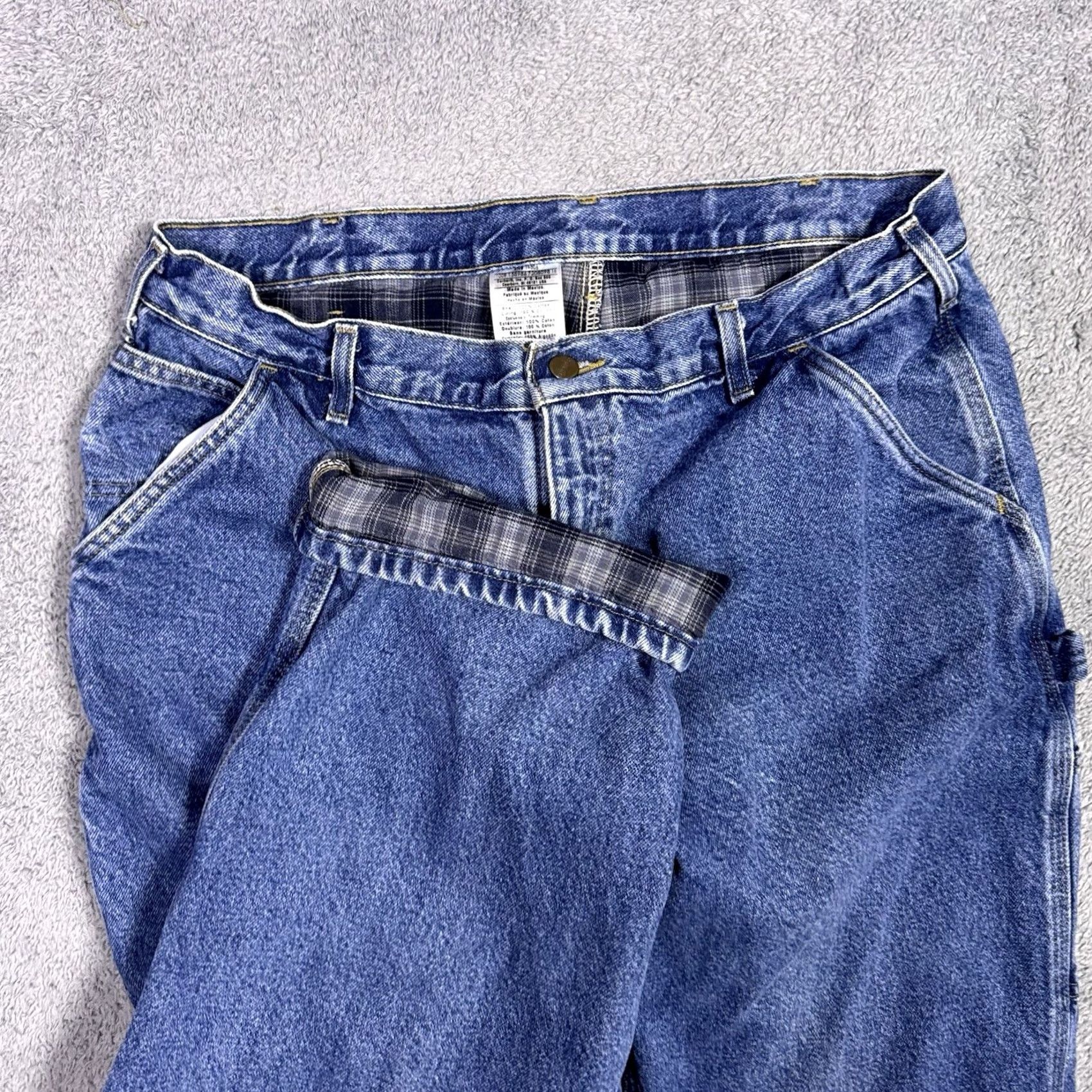 Carhartt Carhartt Jeans Mens 38x30 Carpenter Dungaree Flannel Lined Workwear B236 DST Jeans Size US 38 / EU 54 - 2 Thumbnail