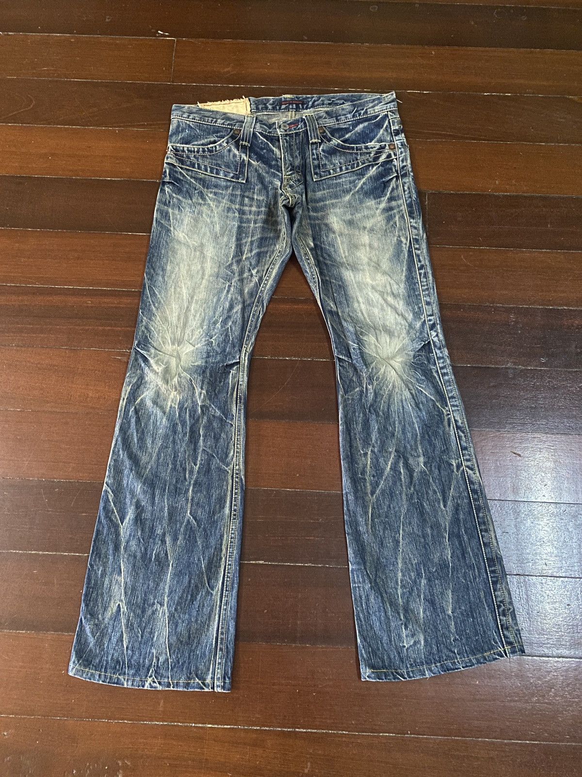 FIRE 🔥 BLUE WAY JAPAN MADE FLARE JEANS BOOT CUT WIDE LEG