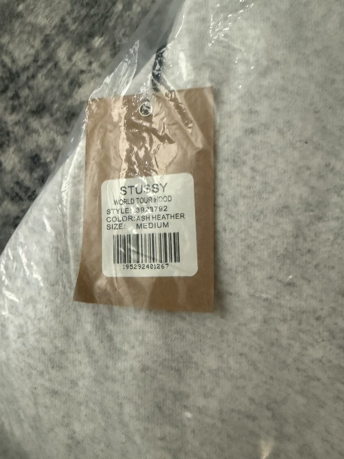 Stussy STUSSY WORLD TOUR HOODIE IN ASH HEATHER SIZE MEDIUM Size US M / EU 48-50 / 2 - 6 Thumbnail