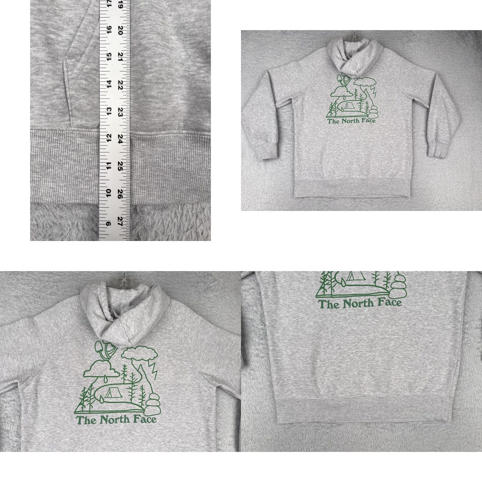 The North Face The North Face Hoodie Womens M Gray Raglan Graphic Pullover Camping Tent Hoodie Female Medium Graphic Print} Size M / US 6-8 / IT 42-44 - 9 Thumbnail