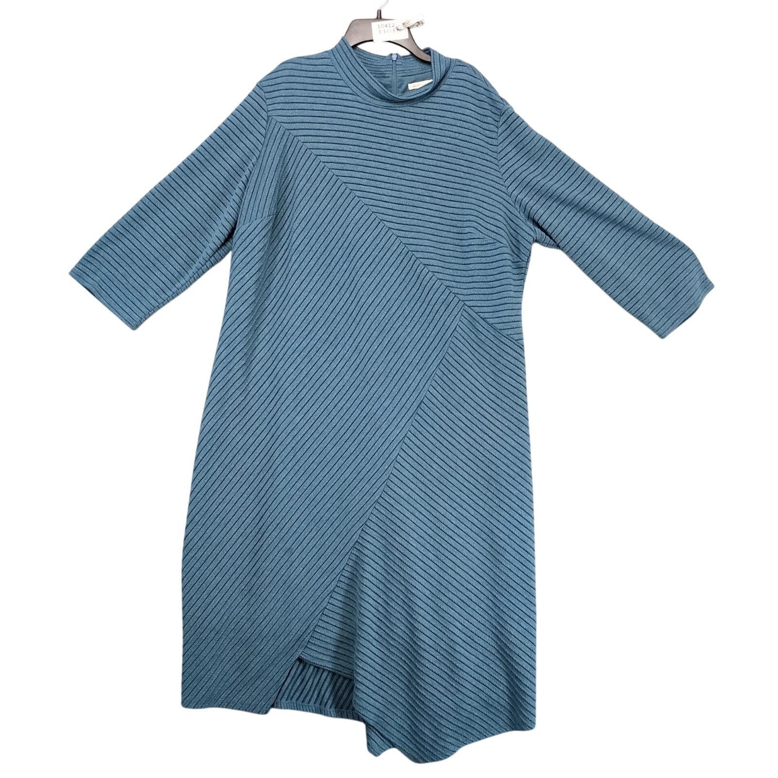 Other Cato Geometric Lines Blue Knit Midi Dress Plus Size 22/24W Size 4XL / US 24-26 - 1 Thumbnail