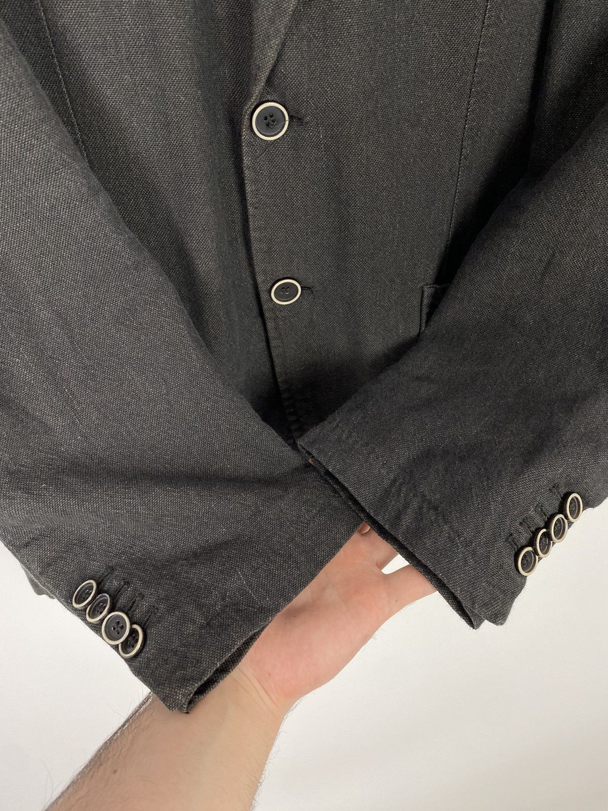 SARTORIO Sartoria Condotti Napoli Brownish Gray Washed Cotton Blazer Size 52R - 4 Thumbnail