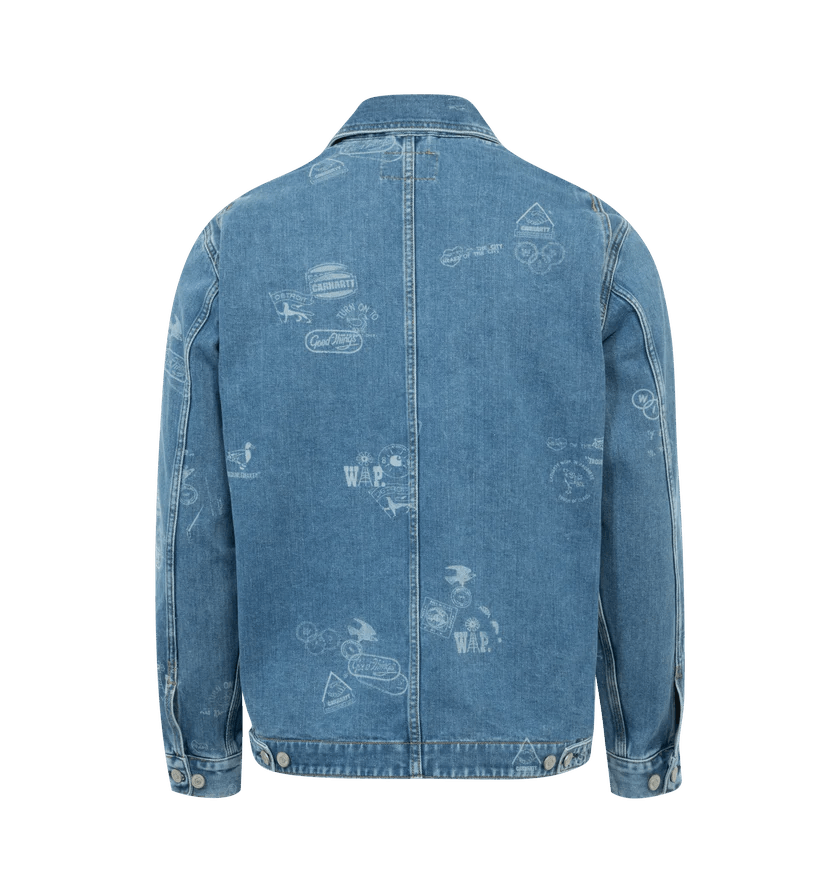 Carhartt Wip o1h1sh11224 Stamp Jacket in Bleached Blue Size US M / EU 48-50 / 2 - 2 Thumbnail