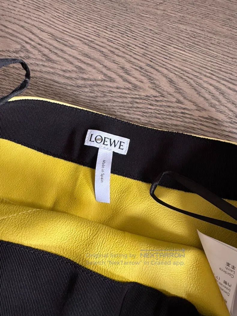 Loewe Loewe Cream Yellow Lamb Leather Skirt Size 24" / US 00 / IT 34 - 2 Thumbnail