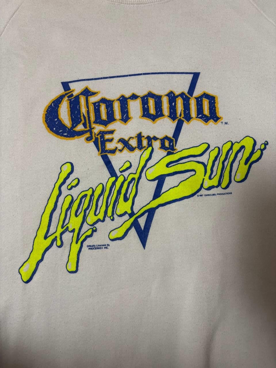 Fruit Of The Loom RARE 80s Corona Extra Liquid Sun Hoodie - Fruit of the Loom Size US XL / EU 56 / 4 - 2 Thumbnail