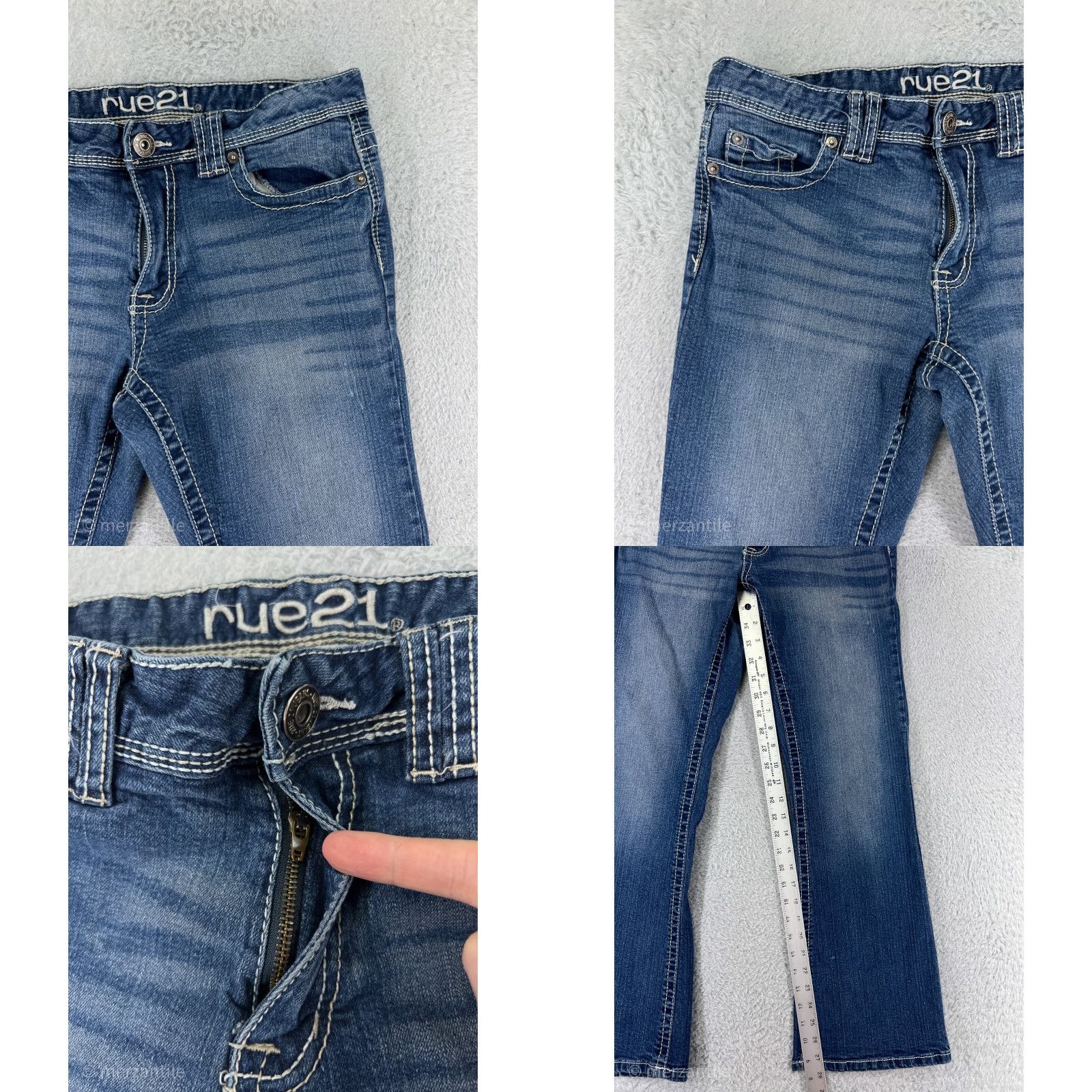 Vintage Rue21 Jeans Women 9 Blue Denim Bootcut Mid Rise Slim 5-Pocket Stretch Size 30" / US 8 / IT 44 - 8 Thumbnail