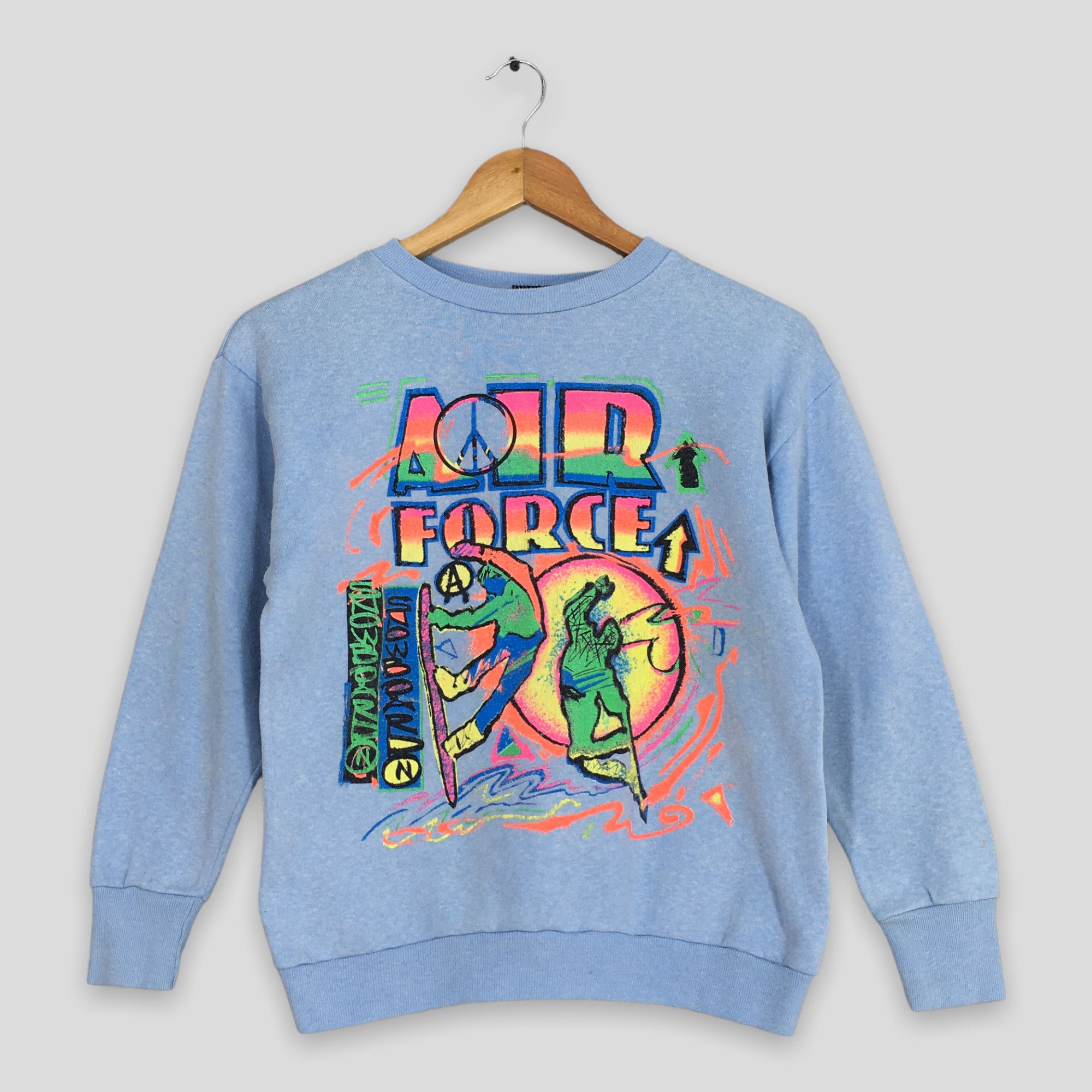 Vintage Vintage 90s Air Force Snowboard Blue Sweatshirt Youth Large Size US L / EU 52-54 / 3 - 1 Thumbnail