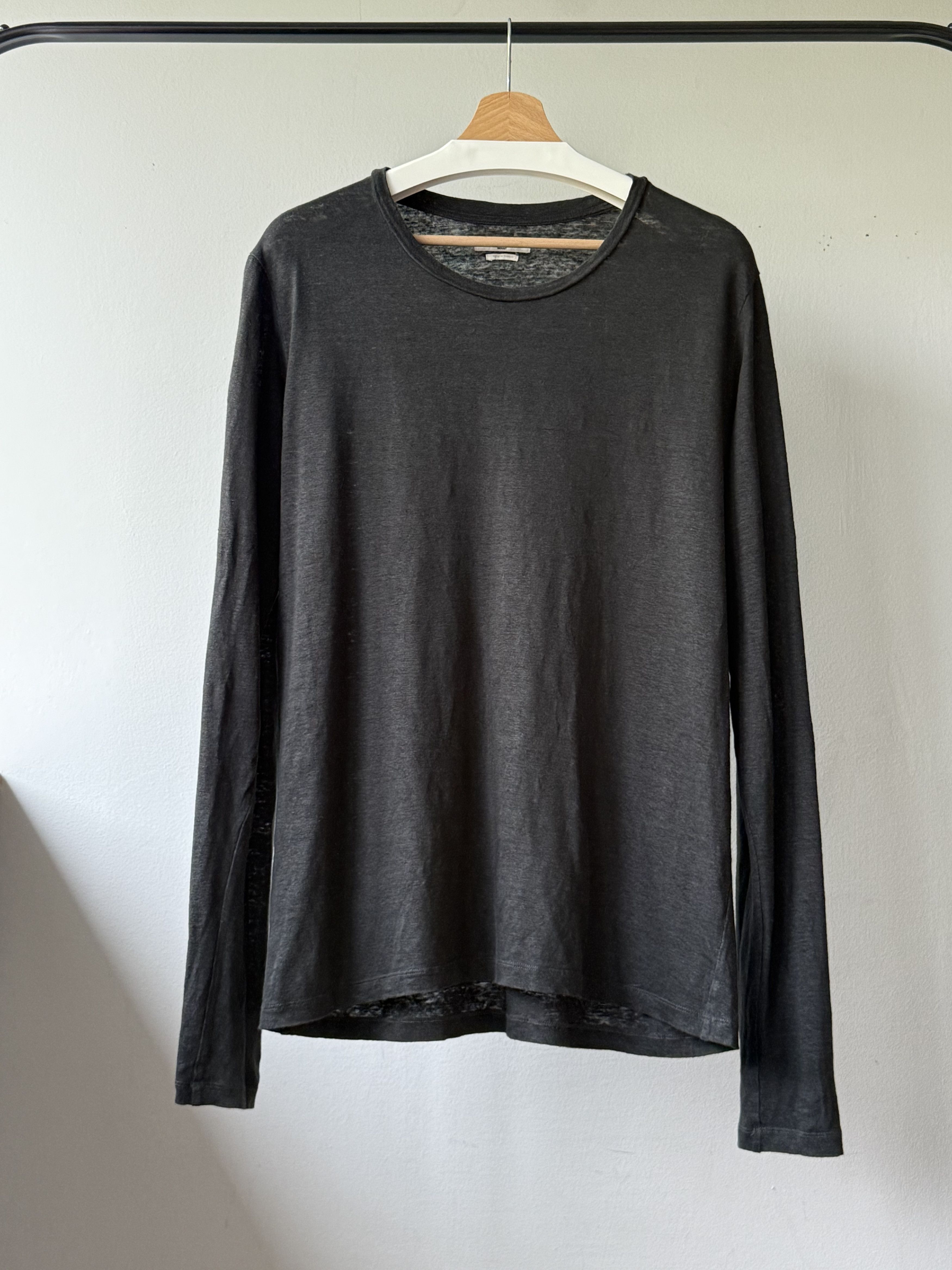 Isabel Marant Etoile Isabel Marant Etoile Kaaron Black Linen Long Sleeve T-Shirt Size L / US 10 / IT 46 - 1 Thumbnail