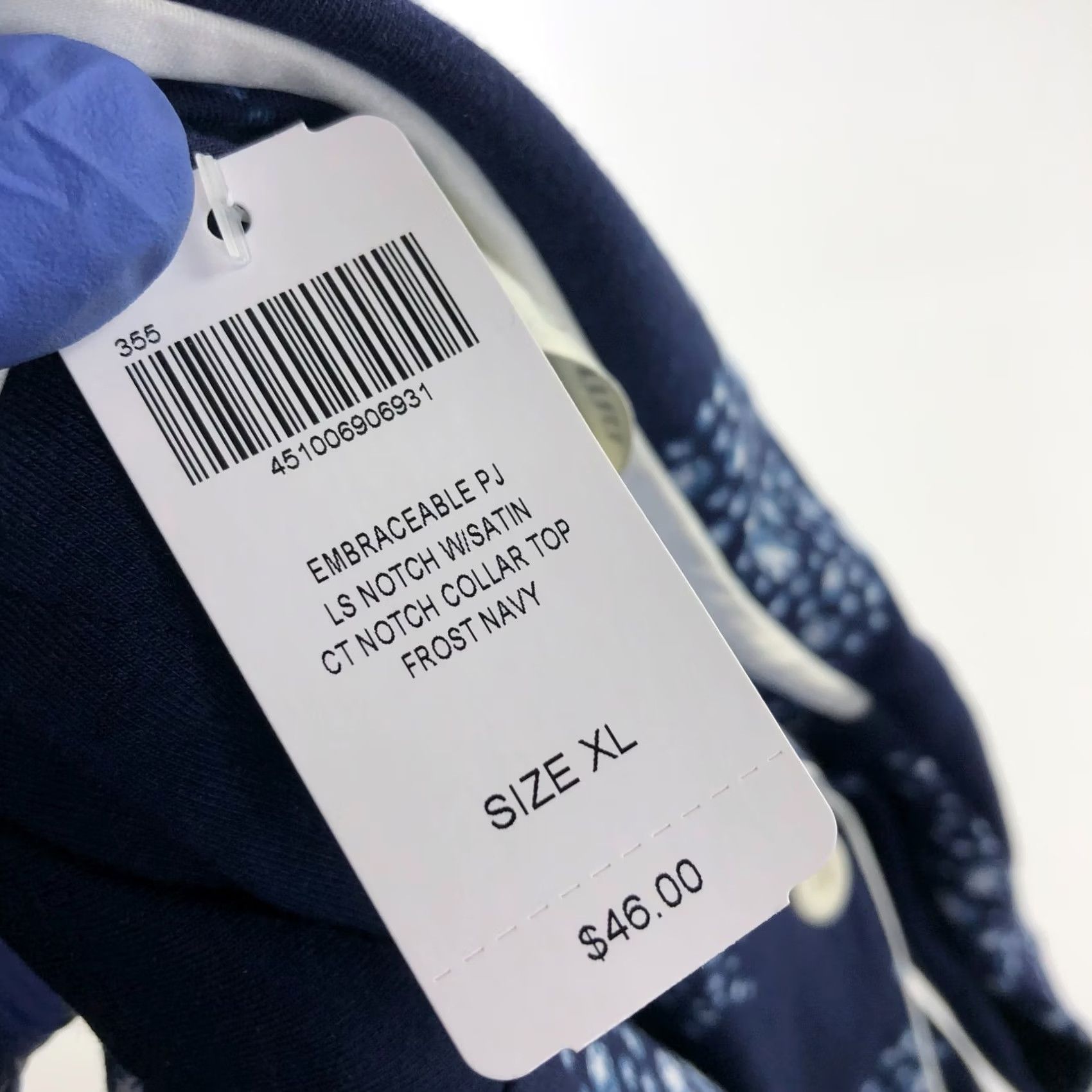 Vintage Soma XL Pajama Embraceable PJ Button Front Collared Shirt Snowflake Blue Womens Shirt Christmas Snowflake Blue Size XL / US 12-14 / IT 48-50 - 7 Thumbnail