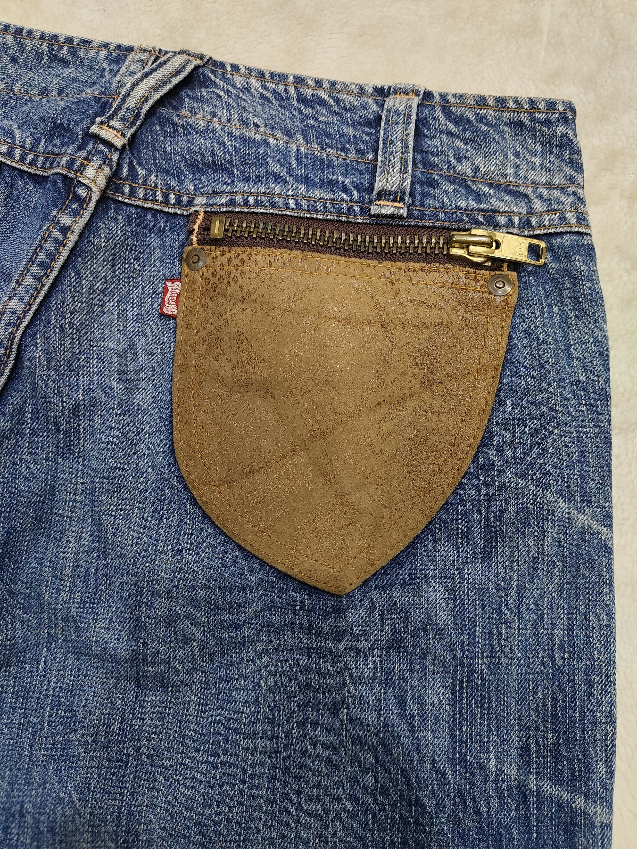 Japanese Brand 🇯🇵 RNA Inc Snake Skin Pattern Leather Pocket Distressed Size 30" / US 8 / IT 44 - 3 Thumbnail