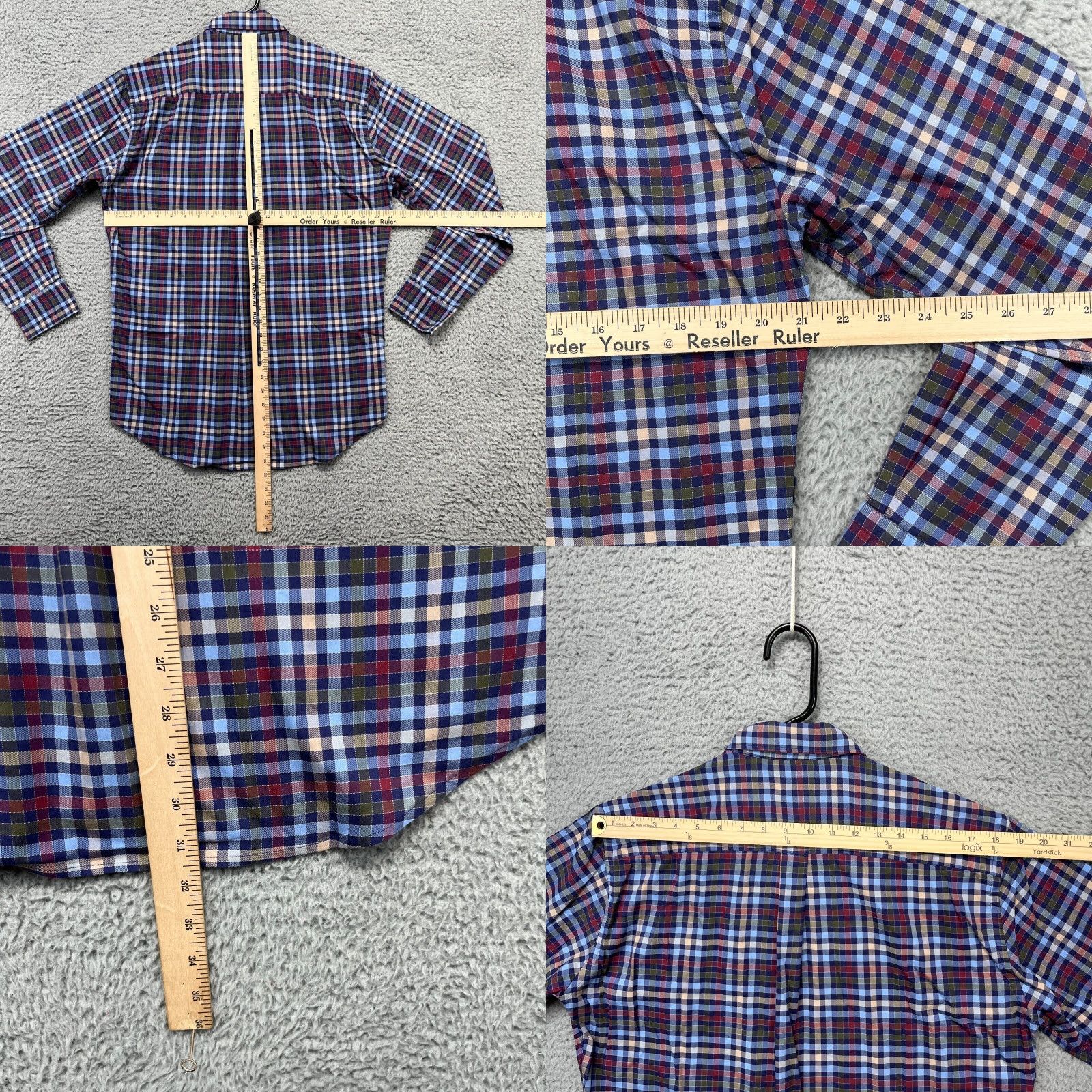 Peter Millar VINTAGE Peter Millar Shirt Mens Medium Blue Pastel Grid Check Carlow Crown Lite Sport Size US M / EU 48-50 / 2 - 8 Thumbnail