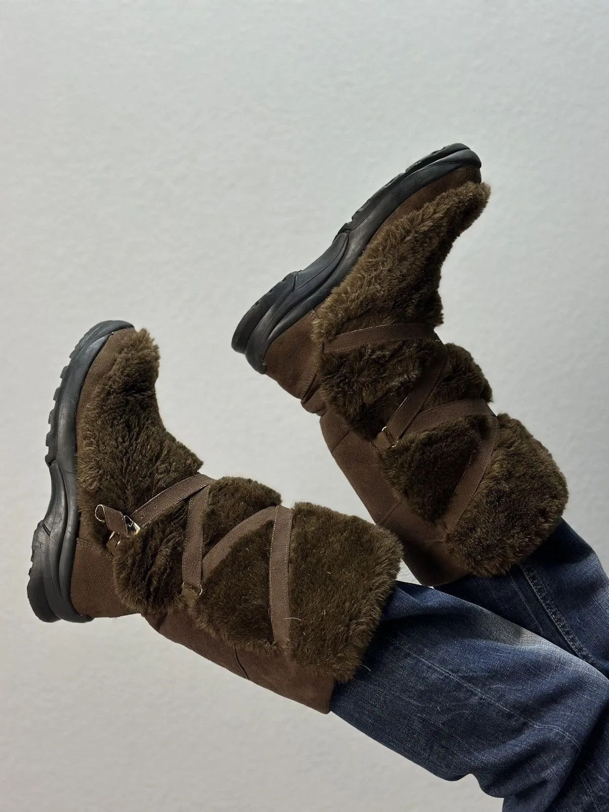 Moon Boot Ifsixwasnine Boots Brown Fur Leather Vintage Mohair Japan Size US 8 / EU 41 - 1 Thumbnail