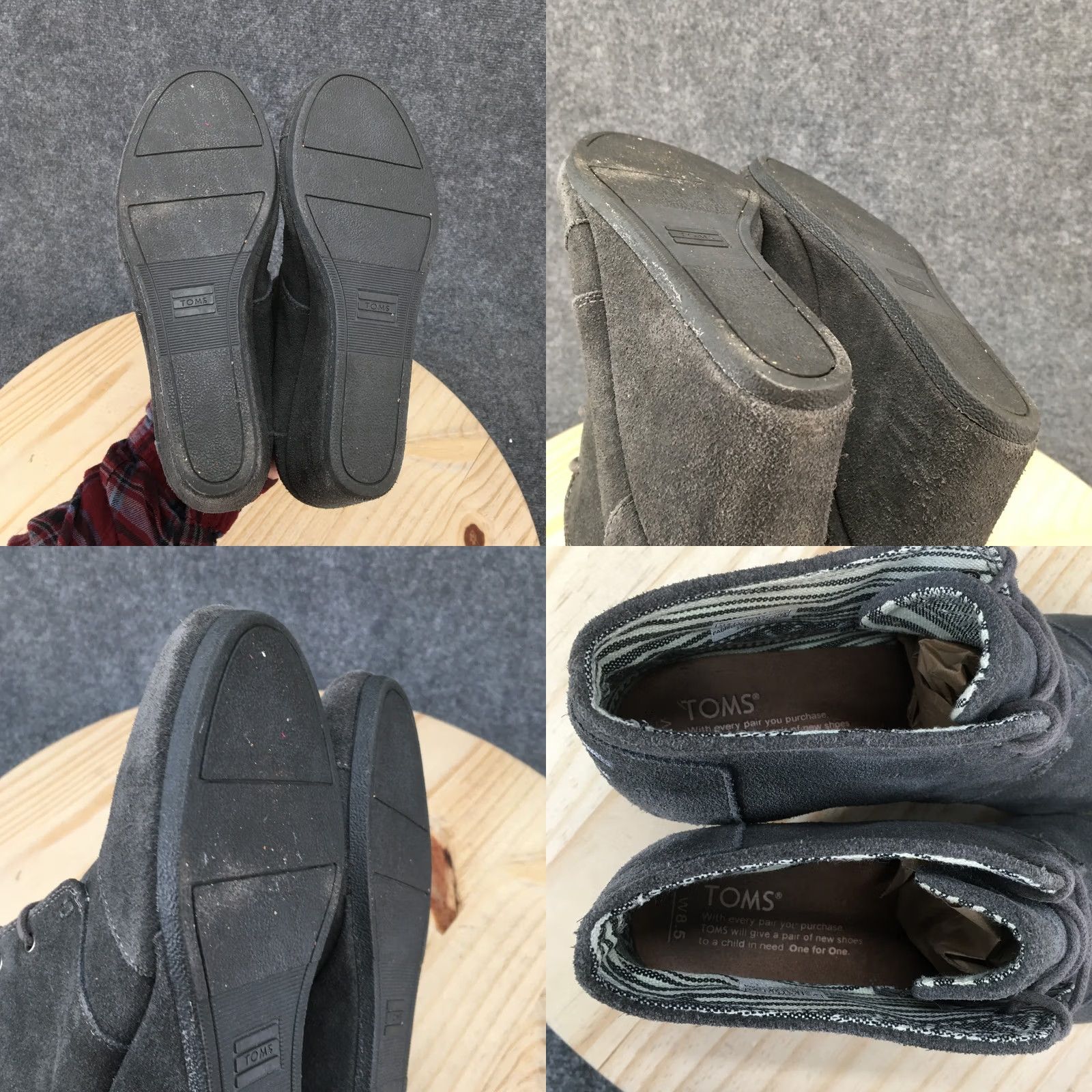 Toms TOMS Boots Womens 8.5 Desert Gray Lace Up Comfort Wedge Heels Ankle Top Bootie Mens? Size M / US 6-8 / IT 42-44 - 9 Thumbnail