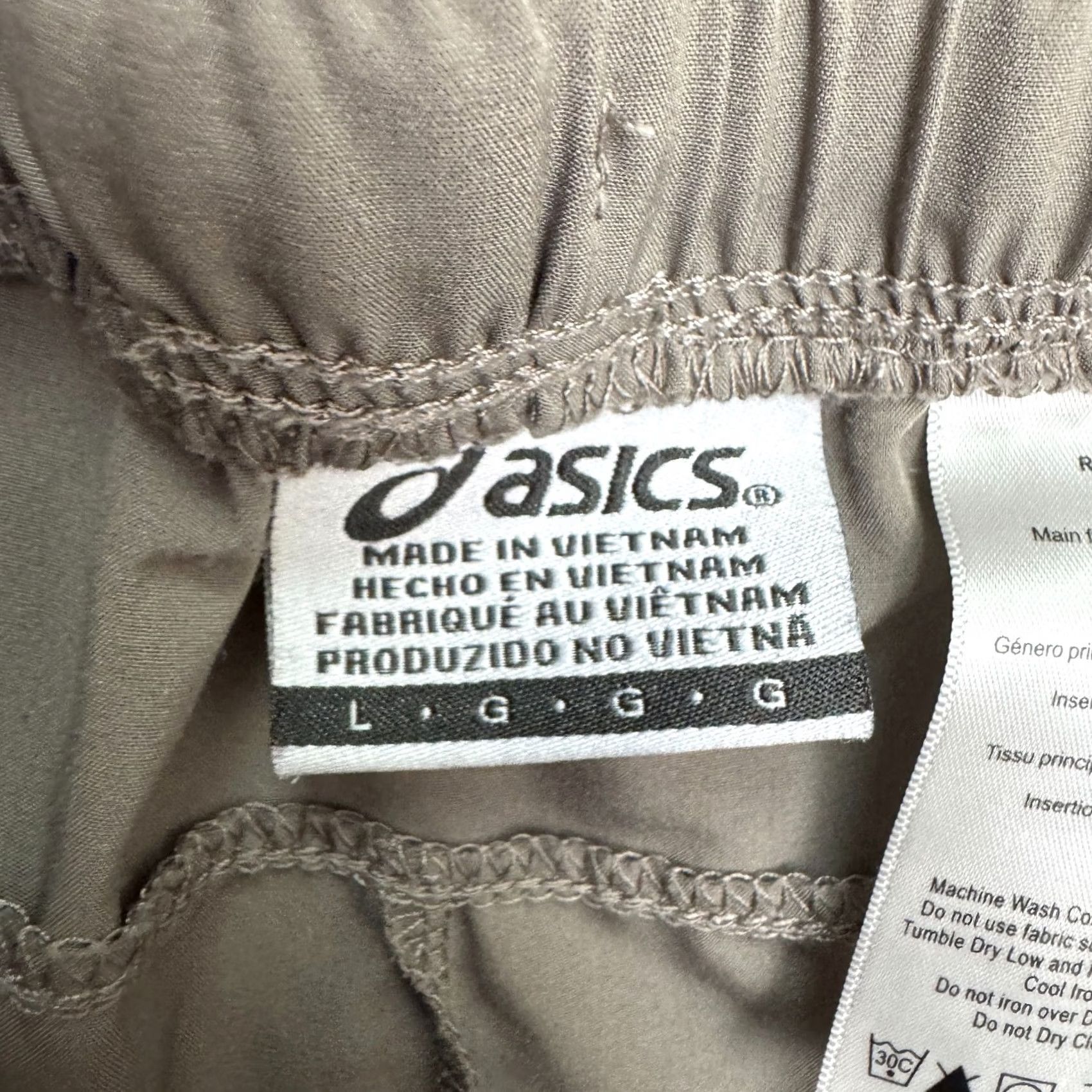 Asics ASICS Running Shorts Mens L Gray Lime Elastic Waist Athletic Gym Casual Sports Size US 33 - 7 Thumbnail