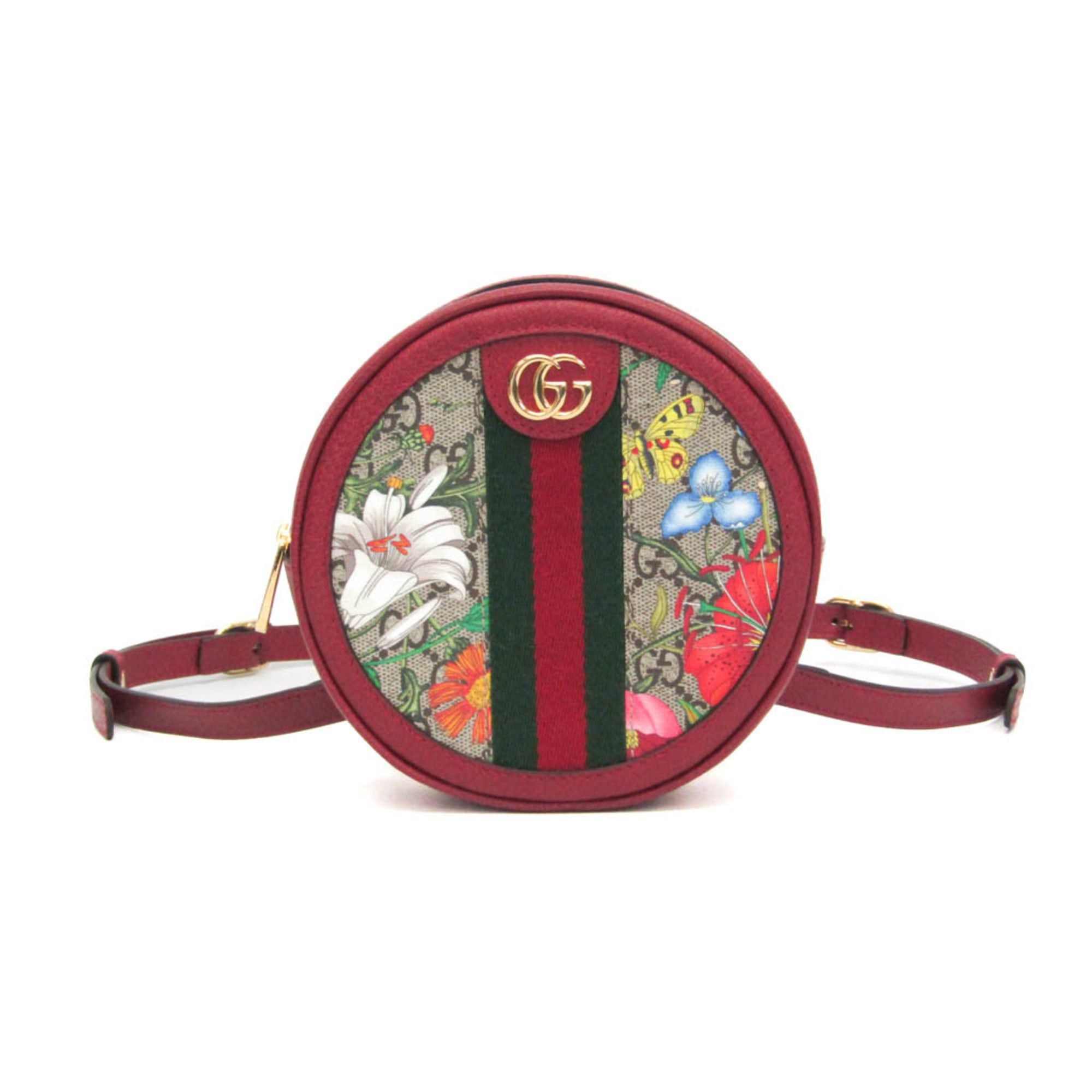 Gucci Gucci Ophidia GG Flora 598661 Women's Coated Canvas,Leather Backpack Beige,Red Color Size ONE SIZE - 1 Thumbnail