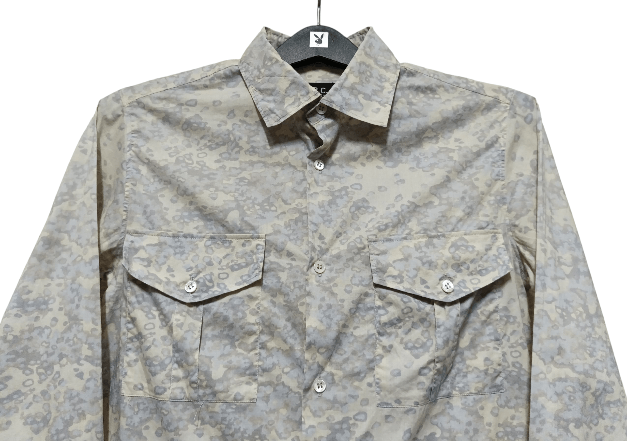 A.P.C. Long sleeve two-pocket shirt with abstract pattern Size US S / EU 44-46 / 1 - 3 Thumbnail
