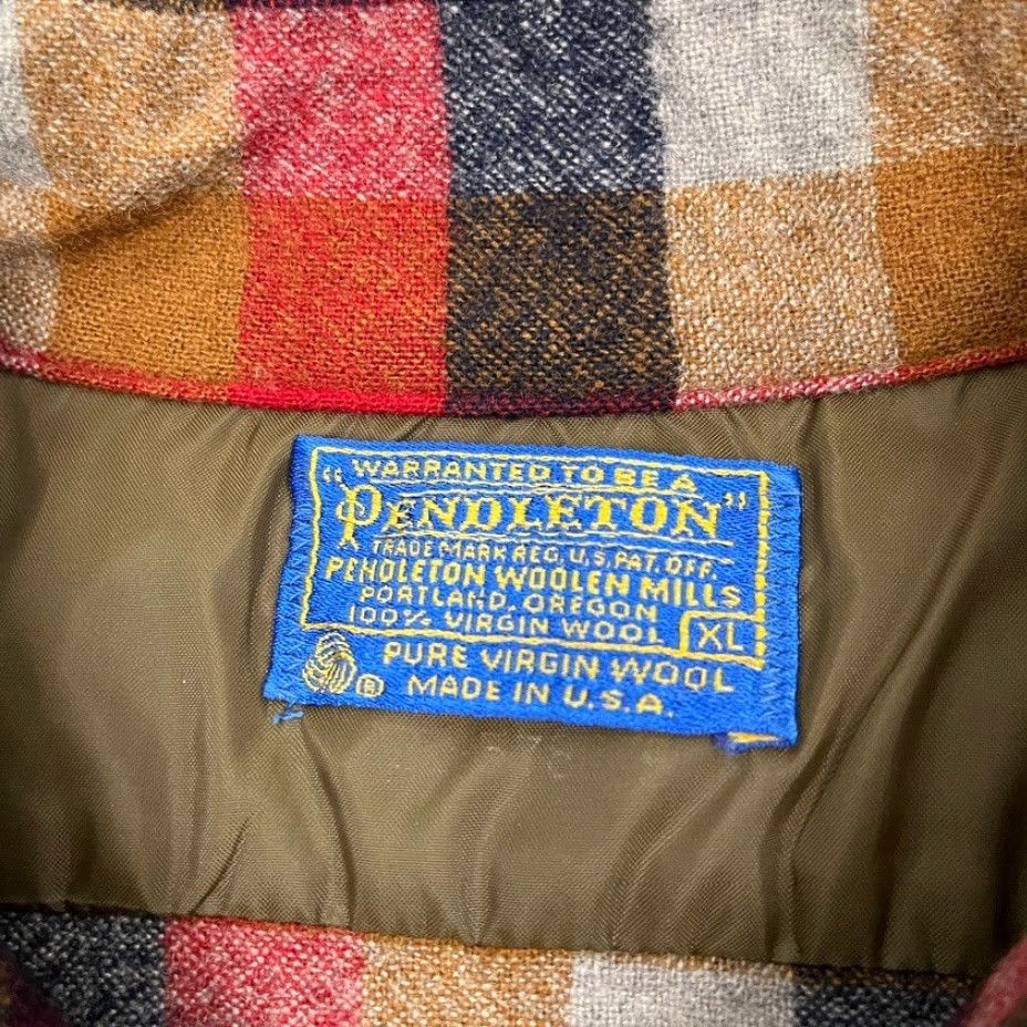 Pendleton VINTAGE Pendleton Shirt Mens XL Plaid 100% Virgin Wool Button Up Flannel Loop Collar USA Mens XL Plaid Wool Button-Up Vintage Pendleton Shirt Size US M / EU 48-50 / 2 - 2 Thumbnail