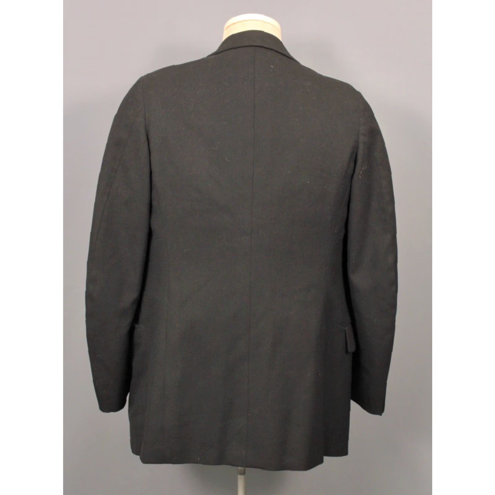 Vintage VINTAGE Men's 1920s-30s Tuxedo Suit Black Wool 2 PC Jacket Pants Sz M 1925 NRA Label, Button Fly, 2 Piece, Vintage Look Mens Size 40R - 4 Thumbnail