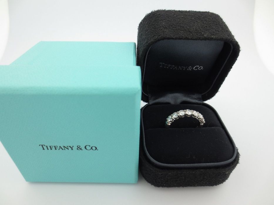 Tiffany & Co. Platinum Embrace .91ct Diamond 3.5mm Shared Wedding Band ...