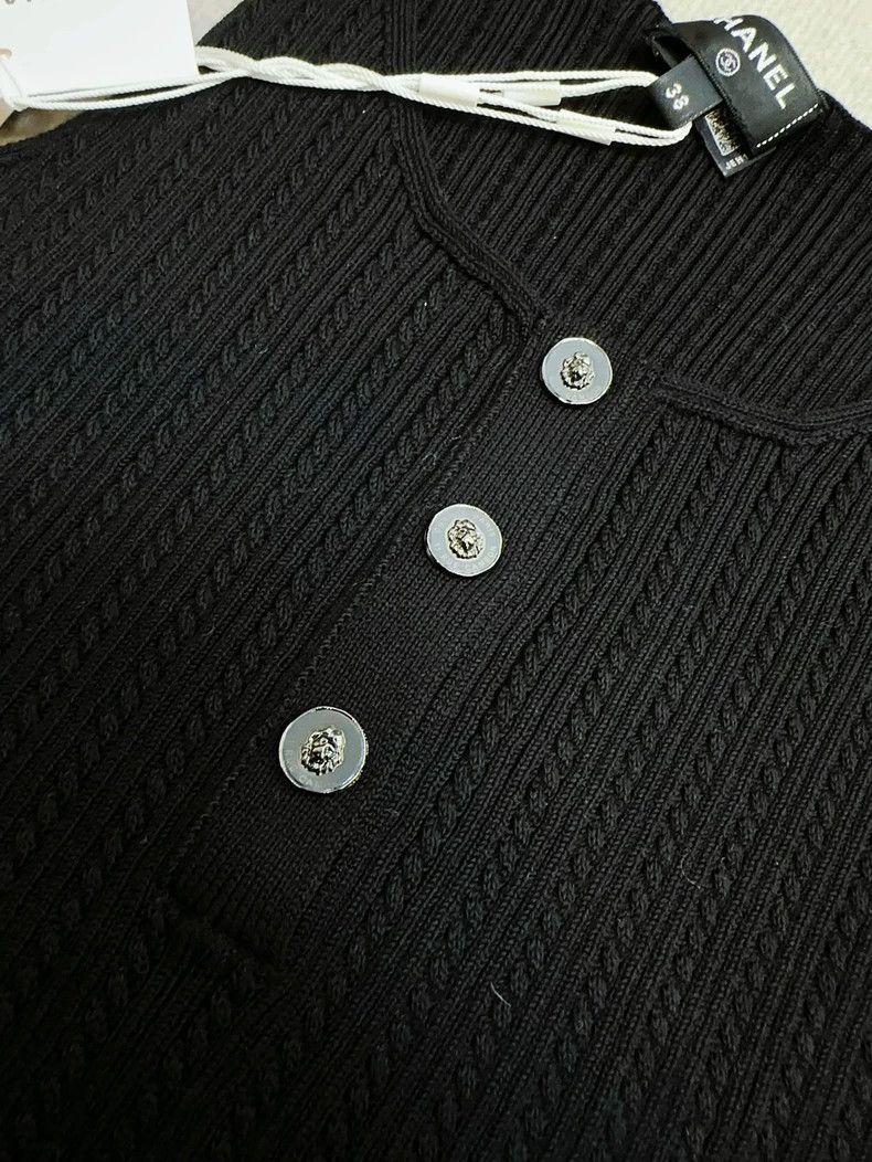 Chanel Chanel 22P black lion buckle knitted suspender Size XS / US 0-2 / IT 36-38 - 4 Thumbnail