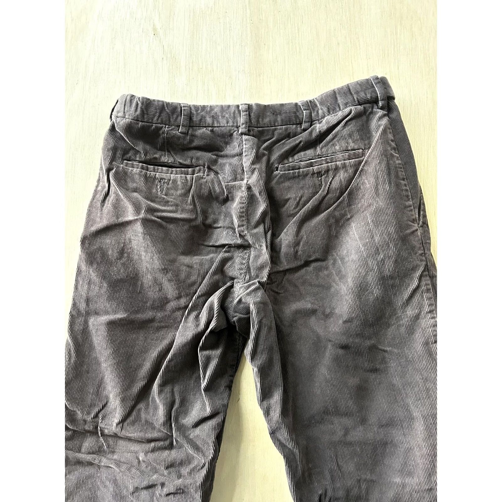 Vintage Gray Corduroy Chino Pants Mens 34x29 Regular Fit Straight Leg Casual Fall Size US 34 / EU 50 - 3 Thumbnail