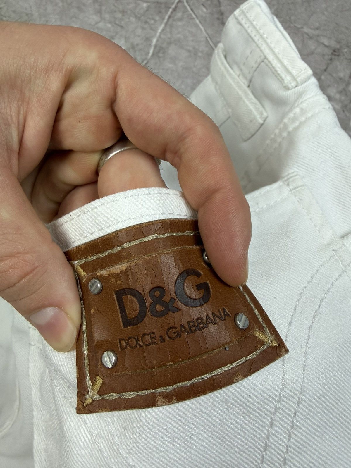 Dolce & Gabbana Dolce & Gabbana White Jeans Cinch Back Size US 34 / EU 50 - 7 Thumbnail