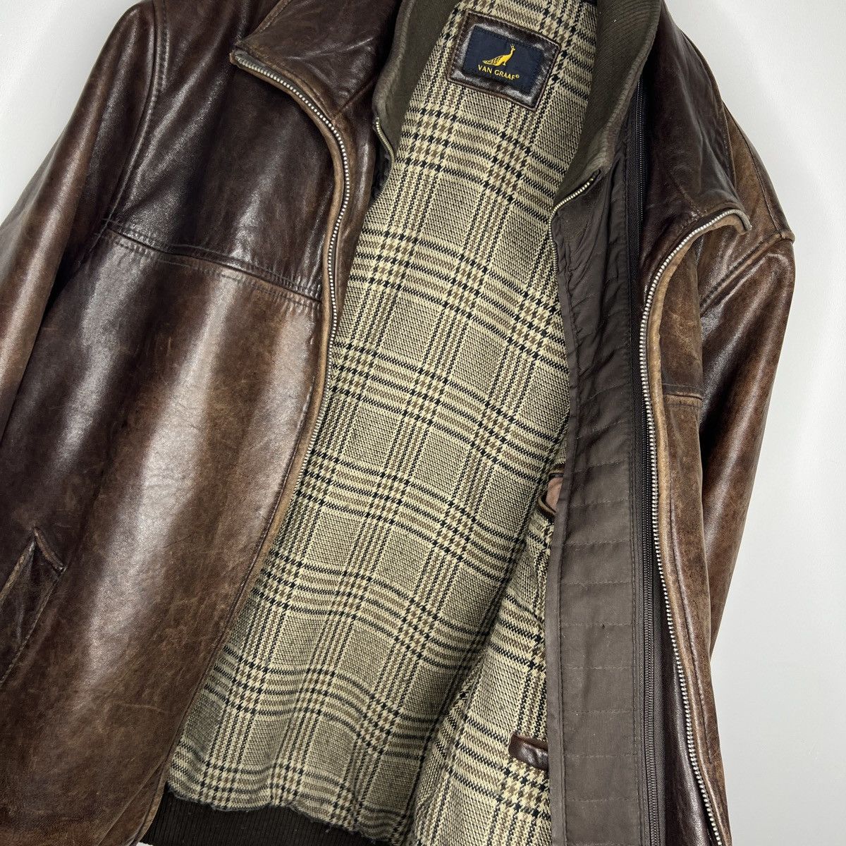 Leather Vintage Brown Leather Motor Biker Jacket Trucker Genuine Size US L / EU 52-54 / 3 - 12 Thumbnail
