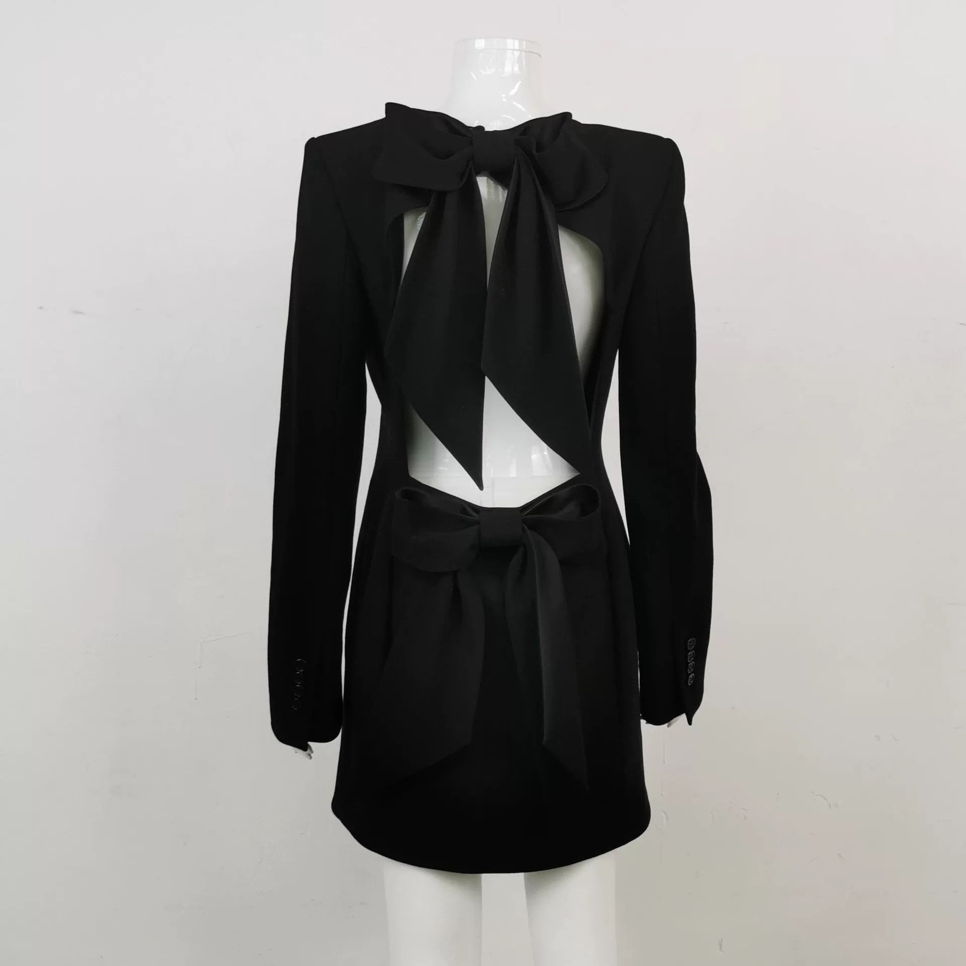 Saint Laurent Paris Saint Laurent Black Dress with Bows Size M / US 6-8 / IT 42-44 - 1 Thumbnail