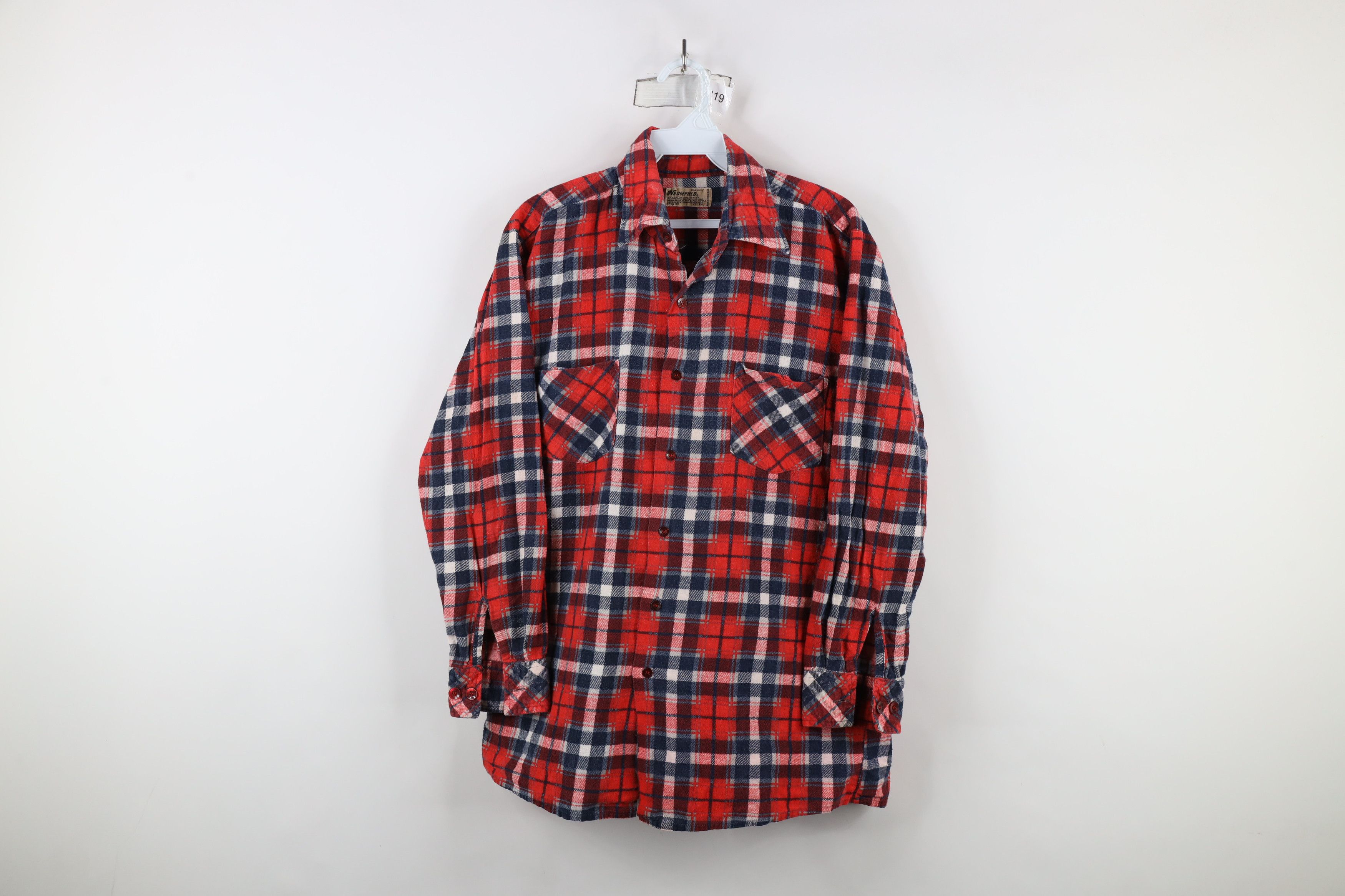 Vintage Vintage 70s Streetwear Flannel Collared Button Shirt Plaid Size US M / EU 48-50 / 2 - 1 Thumbnail