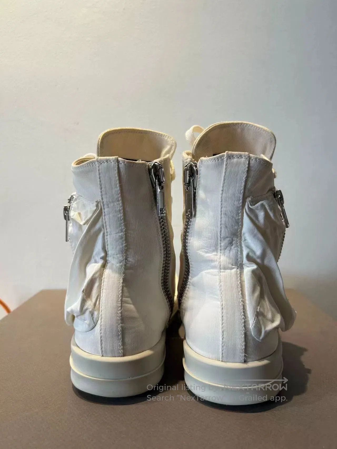 Rick Owens Rick Owens White High-Top Sneakers. Size US 6 / EU 39 - 4 Thumbnail