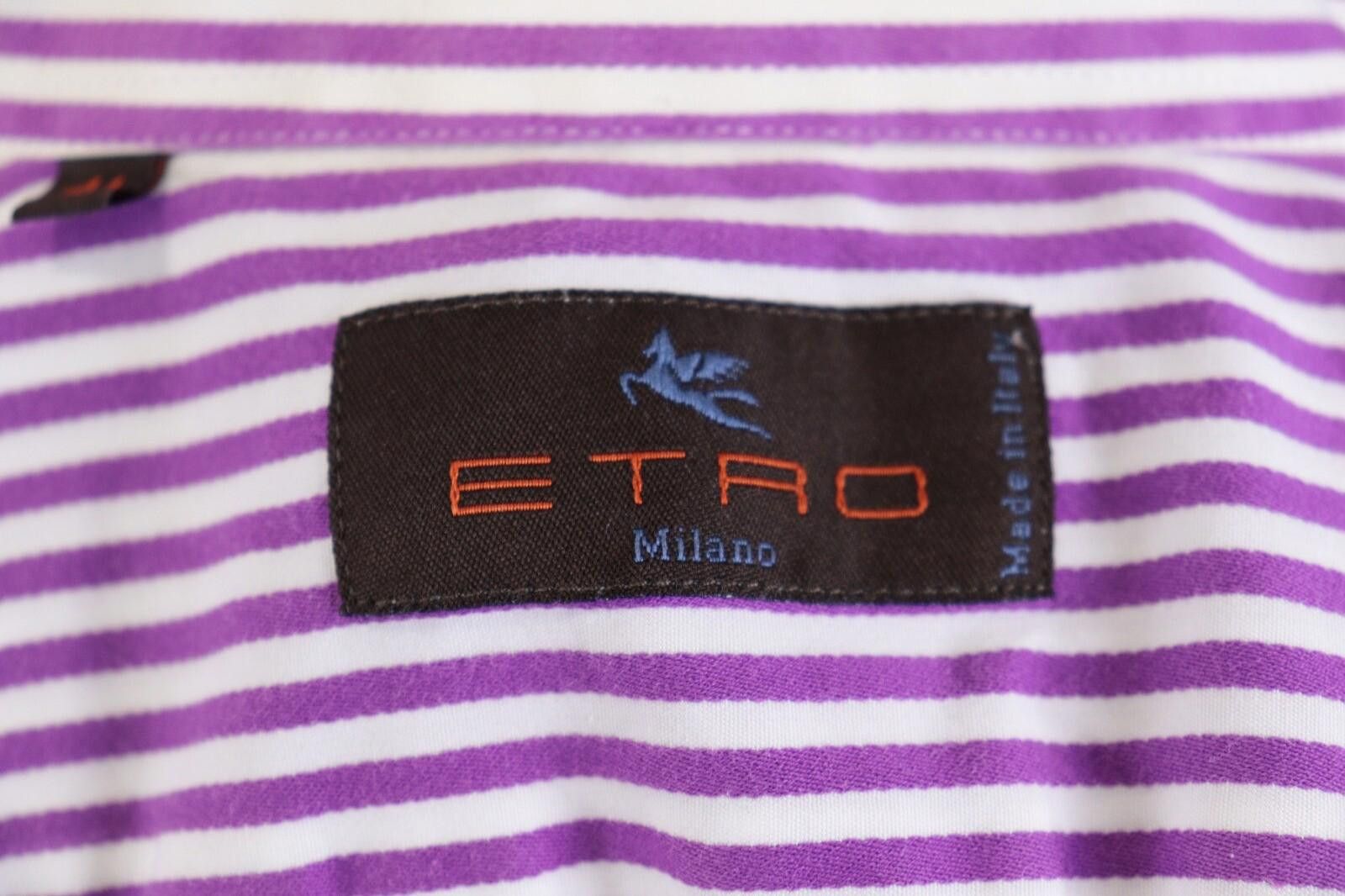 Etro Etro Milano White & Purple Stripe Shirt Size 41 Size US M / EU 48-50 / 2 - 9 Thumbnail