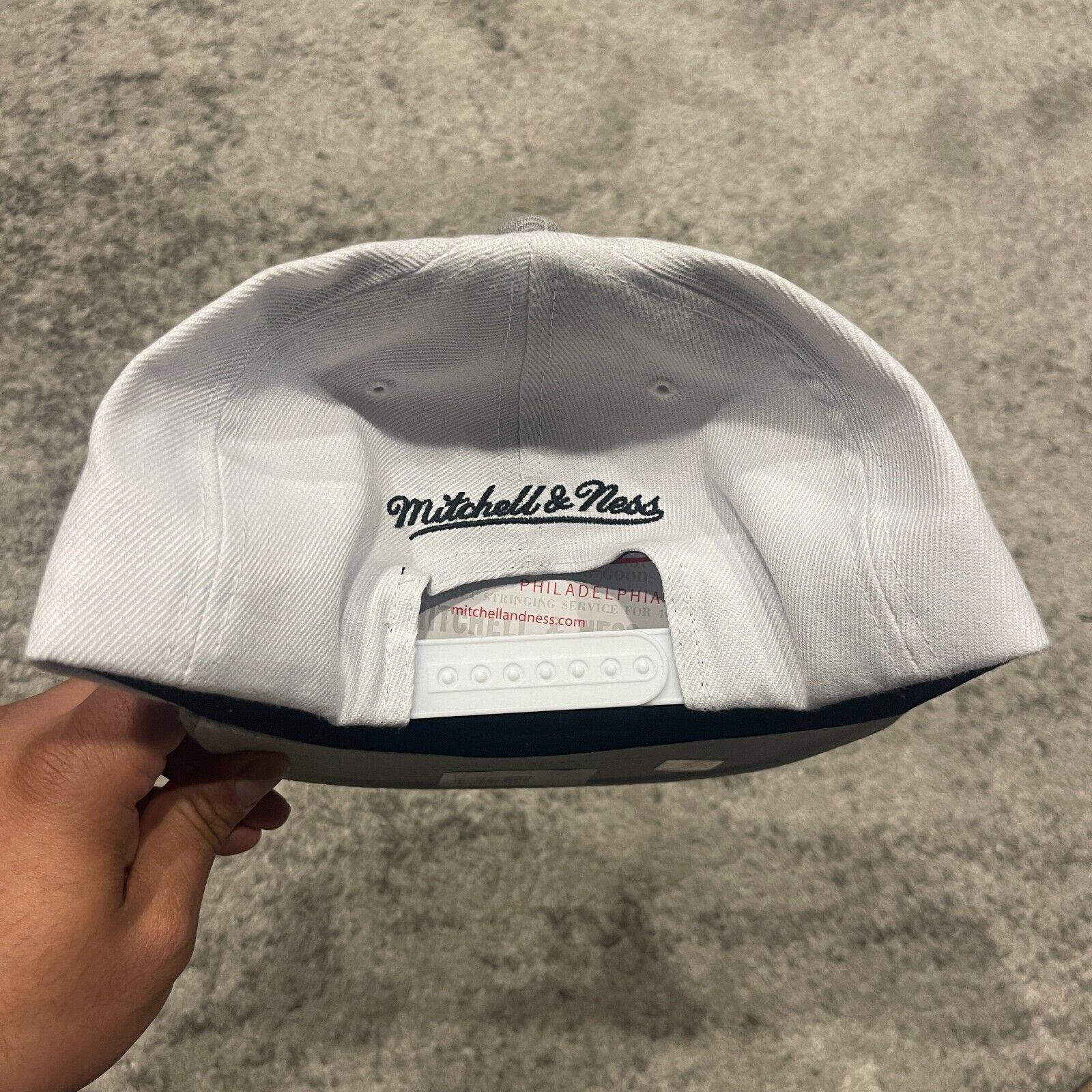 Mitchell & Ness Brooklyn Nets NBA Mitchell & Ness Snapback Hat Cap White Gra Size ONE SIZE - 5 Thumbnail