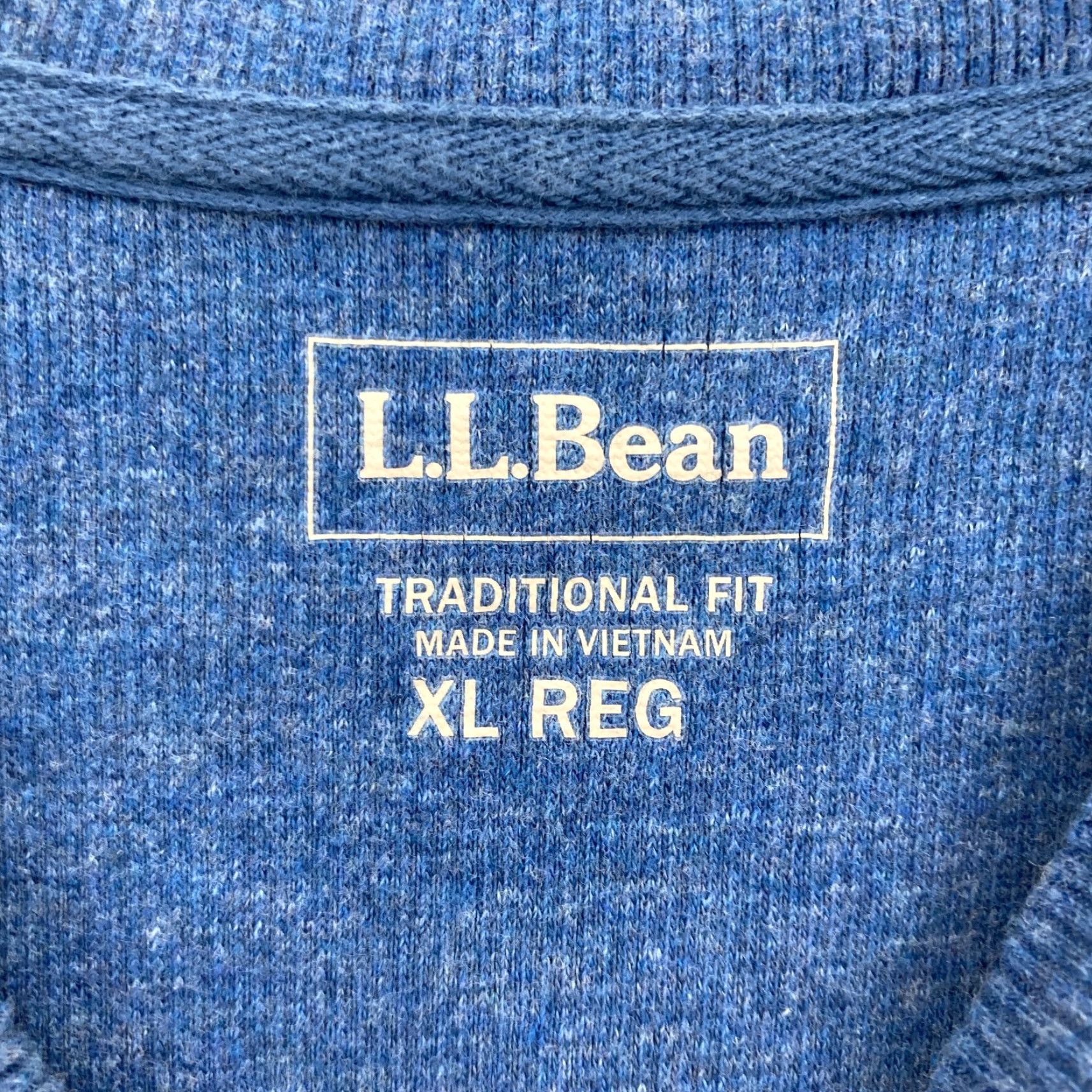 Vintage L.L. Bean Henley T Shirt Mens XL Blue Long Sleeve Thermal Waffle Knit Camp Hike Size US XL / EU 56 / 4 - 4 Thumbnail