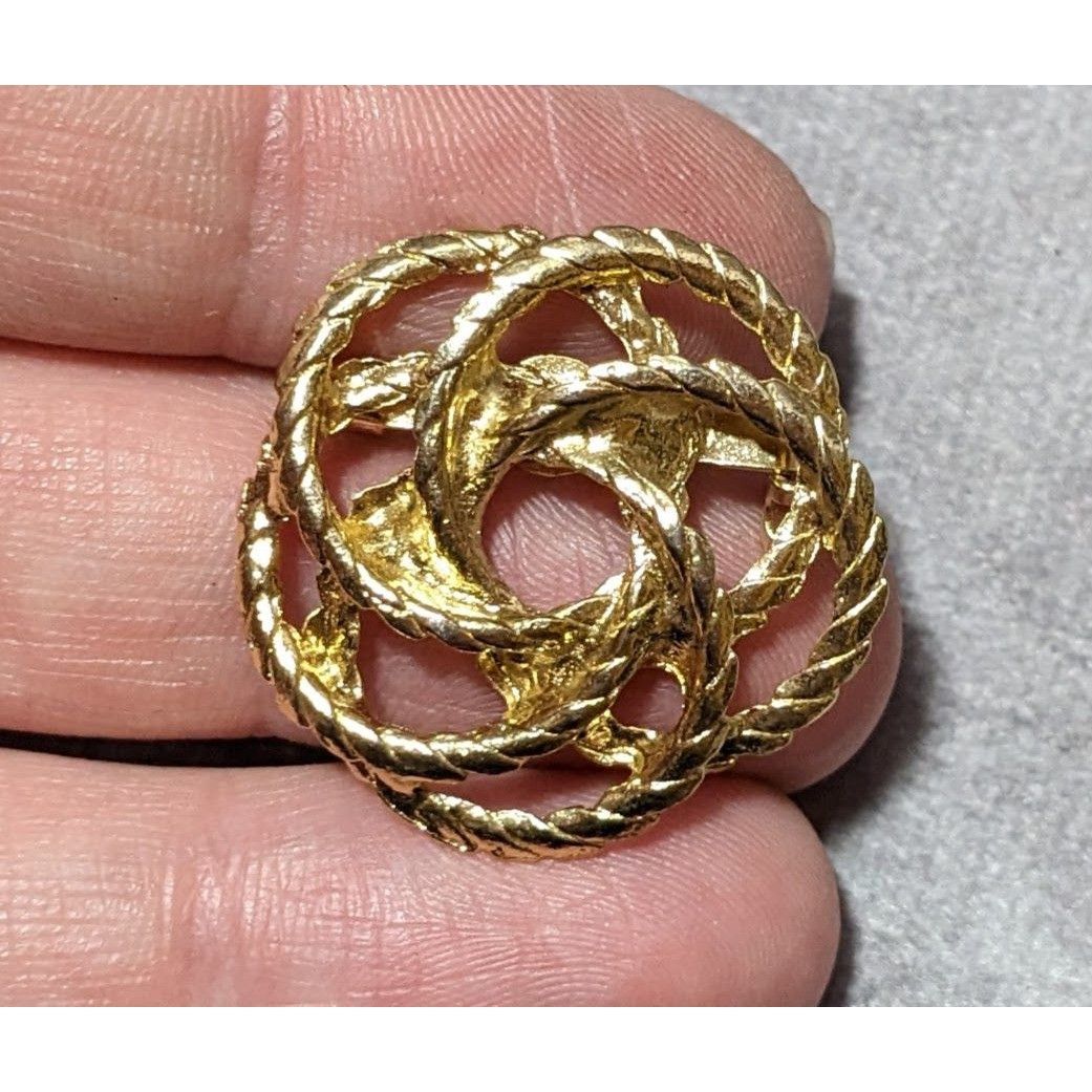 Other Vintage Gold Tone Braided Texture Knot Brooch Size ONE SIZE - 6 Thumbnail
