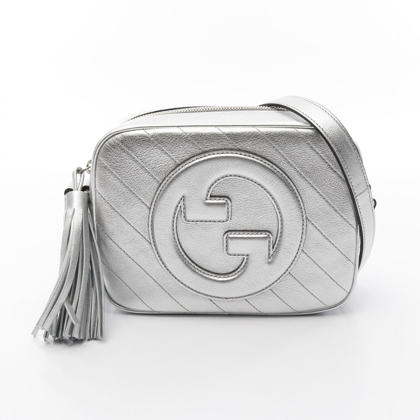 Gucci Gucci Blondie Leather Shoulder Bag Leather Shoulder Bag 742360 in Silver, Women's