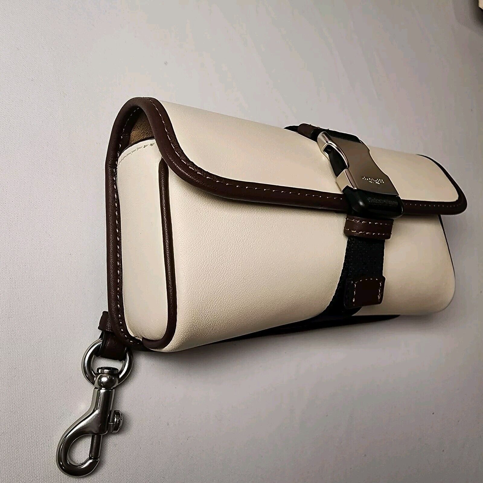 Coach NWT Coach CU238 Leather Racer Pouch In Chalk Maple Size ONE SIZE - 2 Thumbnail