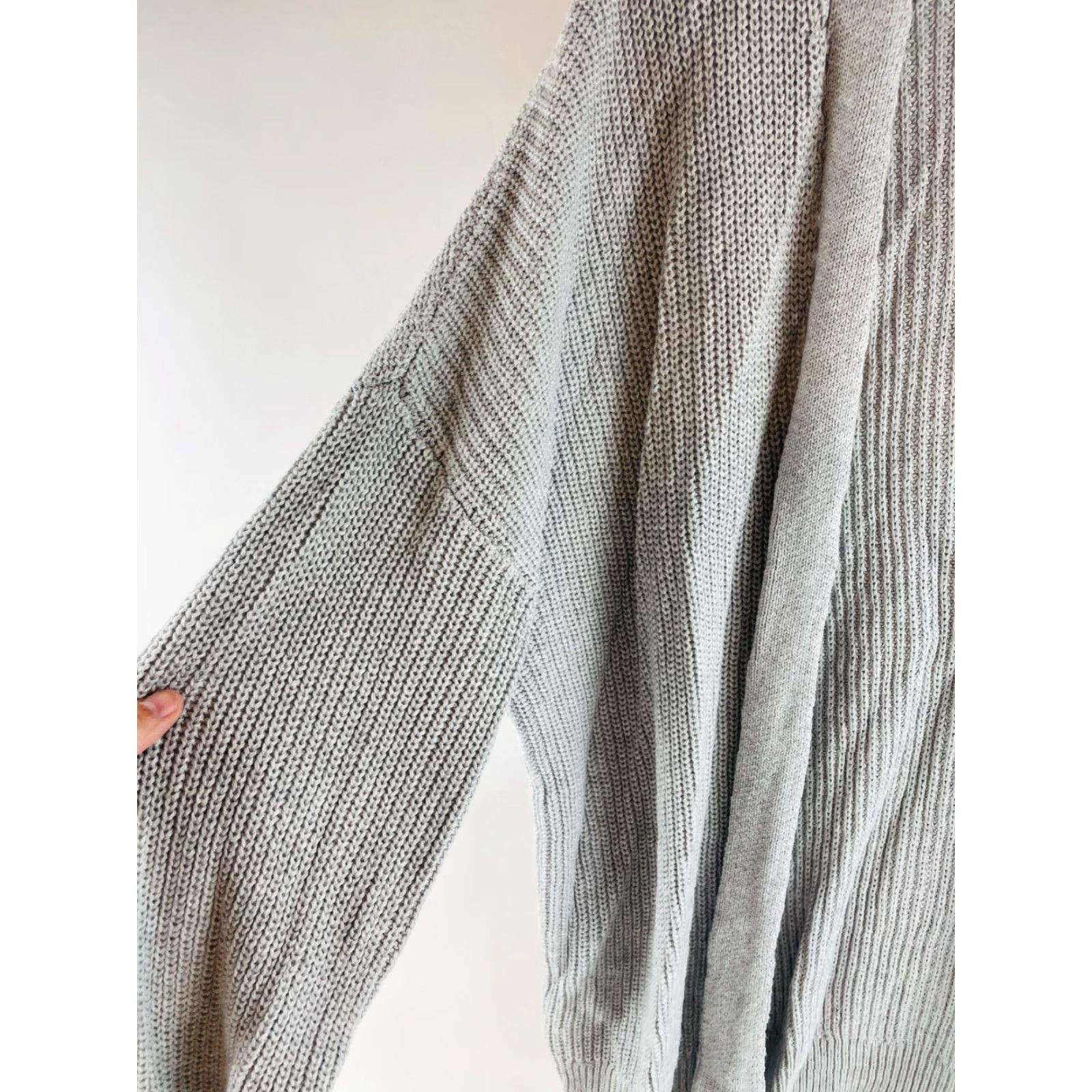 Vintage ABOUND Sweater Cardigan Women's L Light Gray Open Knitted Long Sleeve NWT Size L / US 10 / IT 46 - 4 Thumbnail