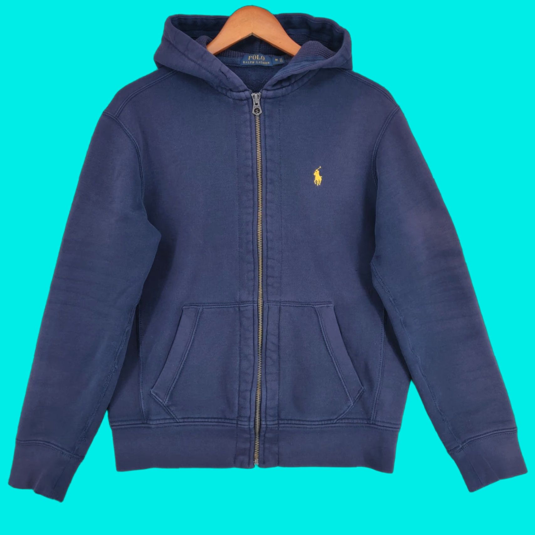 Polo Ralph Lauren Polo Ralph Lauren Hoodie Mens Medium Blue Full Zip Thermal Sweatshirt Pony Logo Size US M / EU 48-50 / 2 - 1 Thumbnail