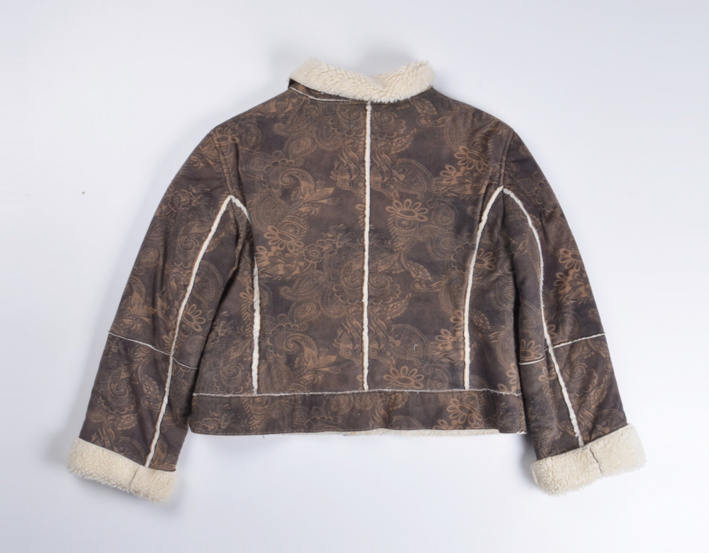 Vintage Per Una Vintage Y2K Boho Floral Faux Shearling Jacket Size M / US 6-8 / IT 42-44 - 2 Thumbnail